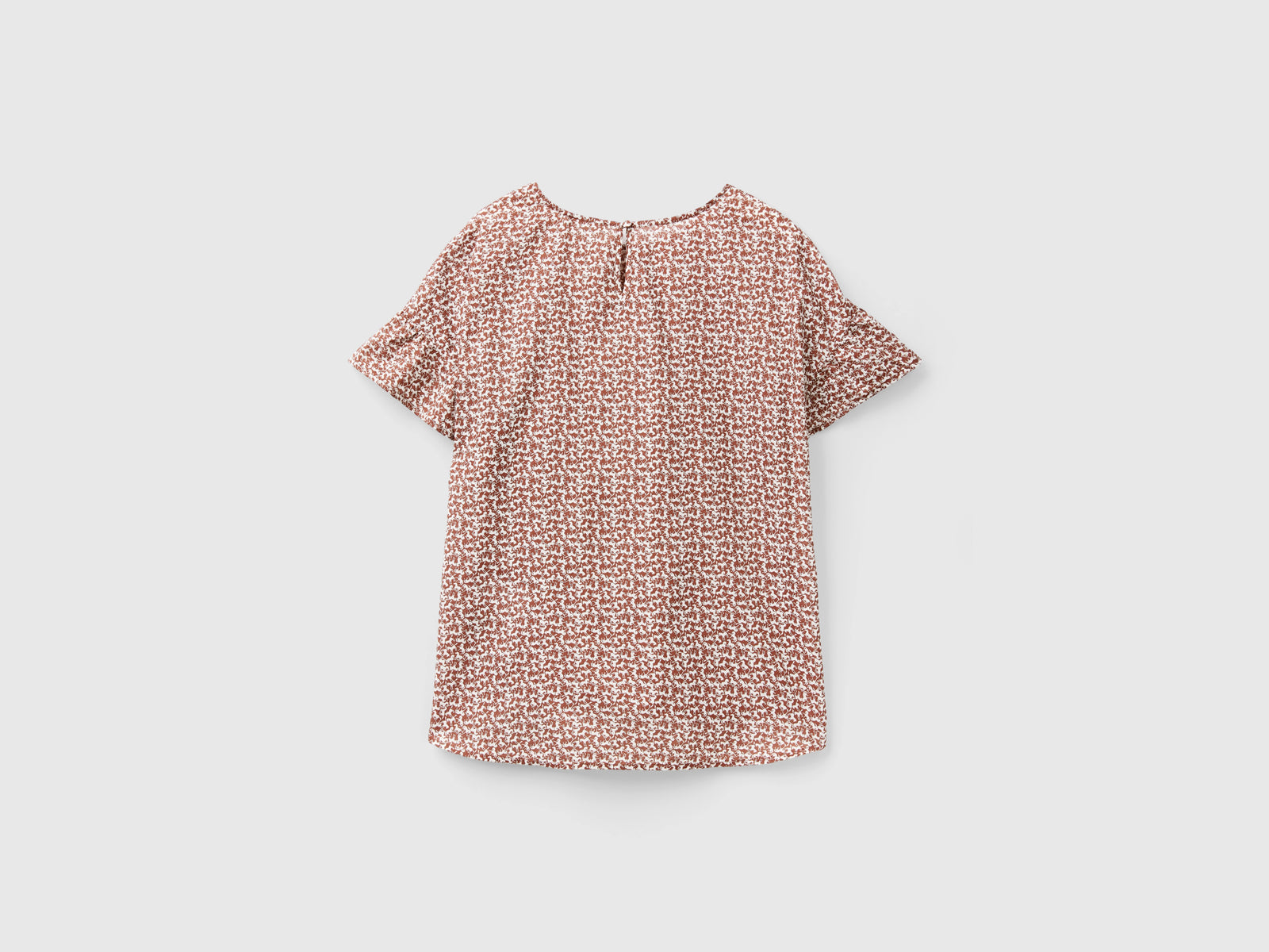 Blusa fantasia in cotone leggero da donna marrone 2 | Benetton Outlet