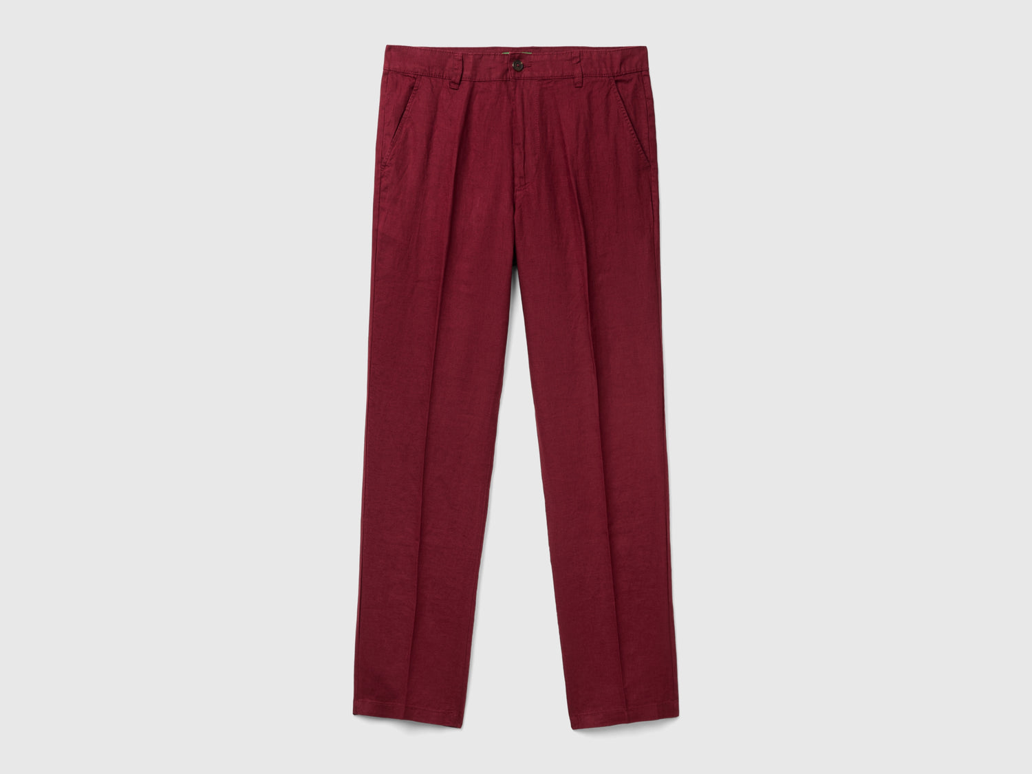 Chino in puro lino da uomo bordeaux | Benetton Outlet