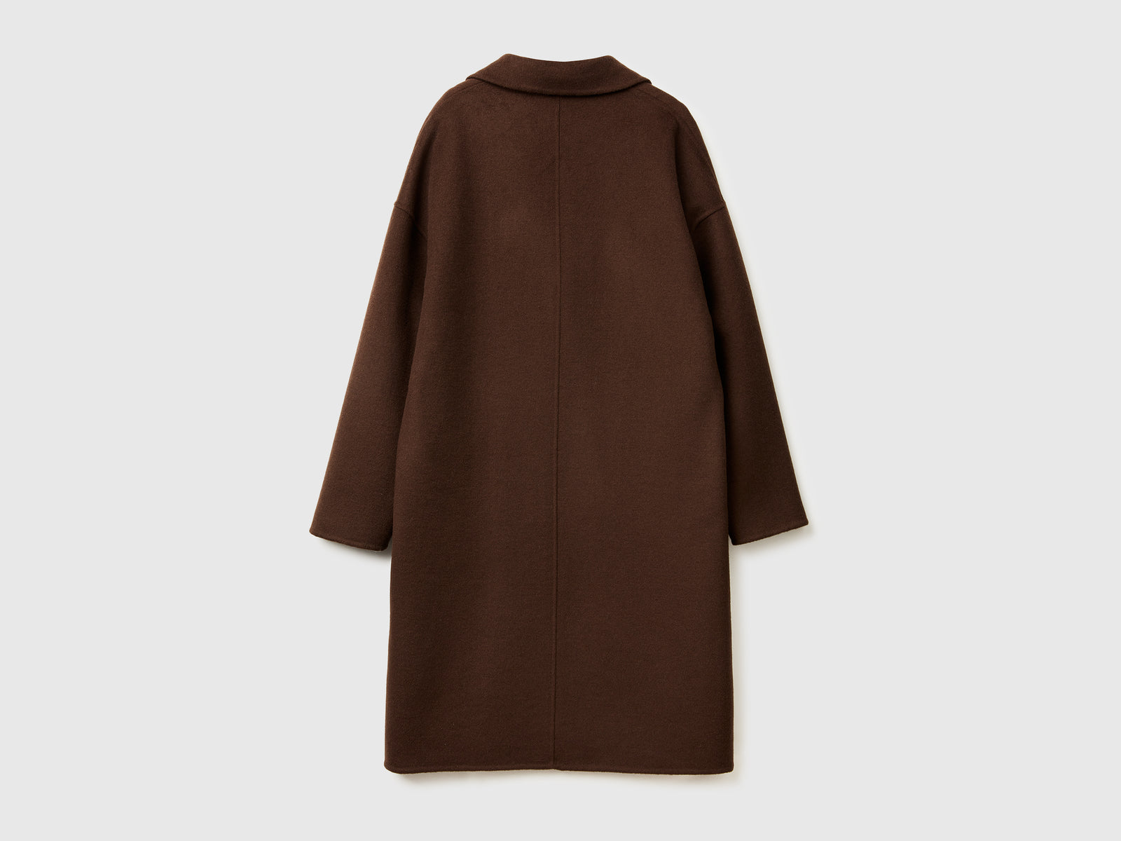 Cappotto midi in misto lana da donna marrone scuro 2 | Benetton Outlet