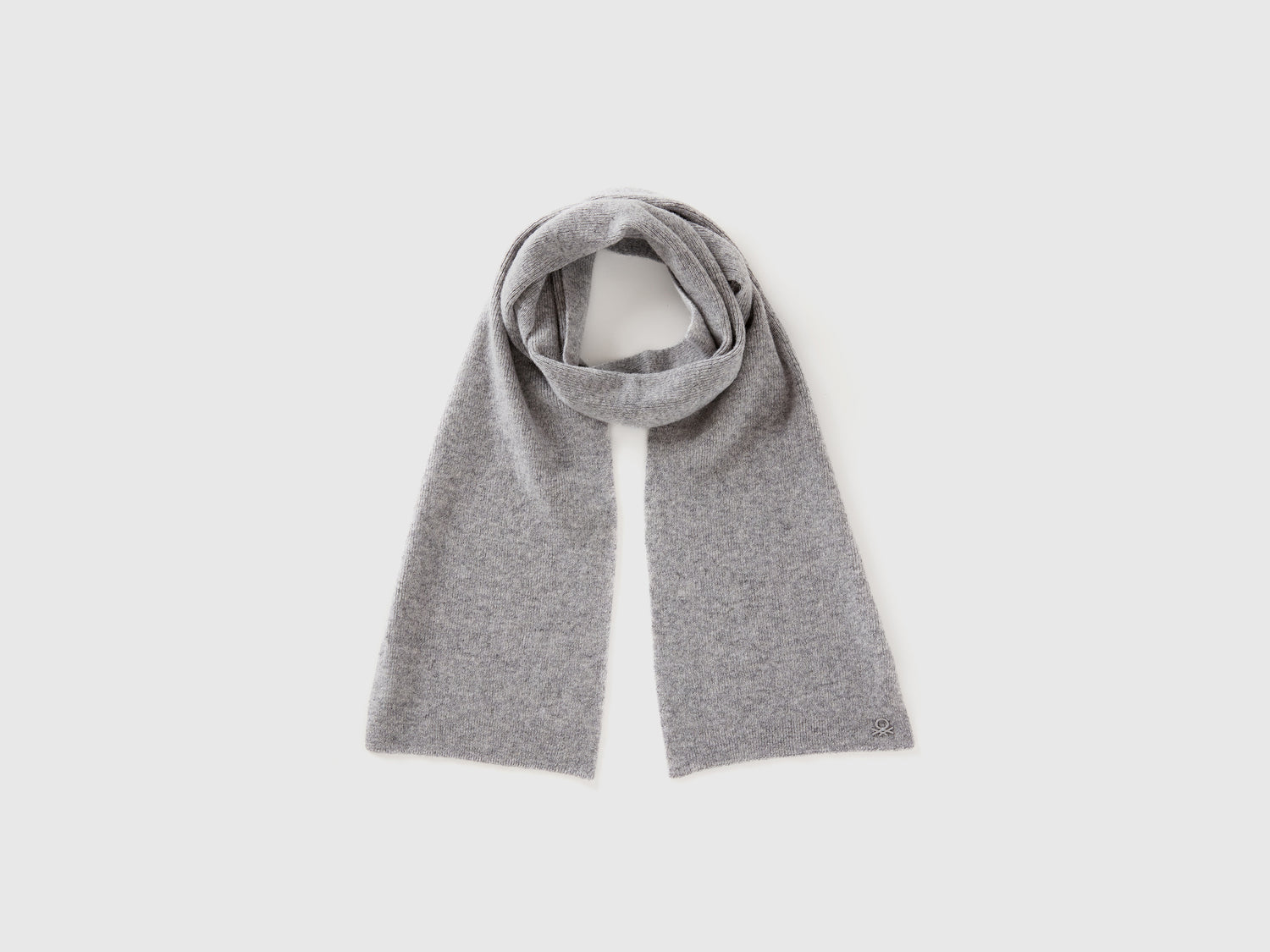 Sciarpa in misto lana da bambino grigio chiaro | Benetton Outlet