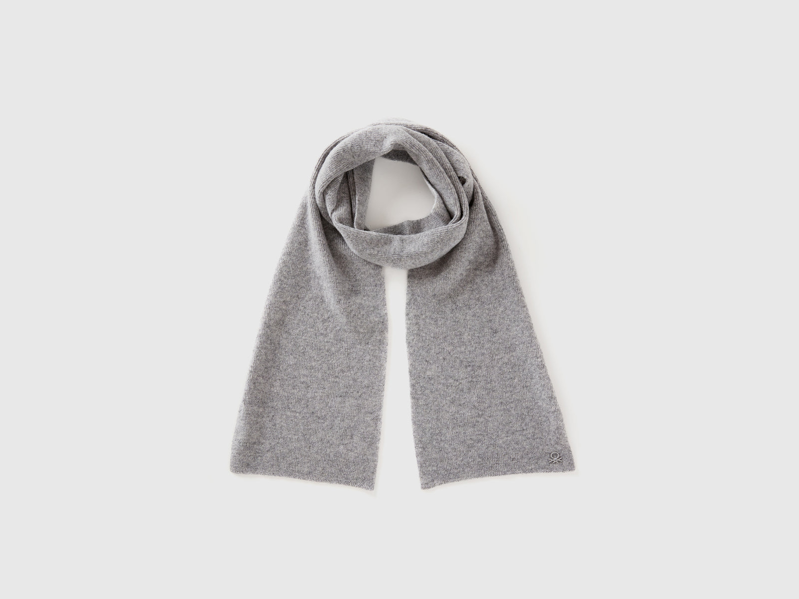 Sciarpa in misto lana da bambino grigio chiaro | Benetton Outlet