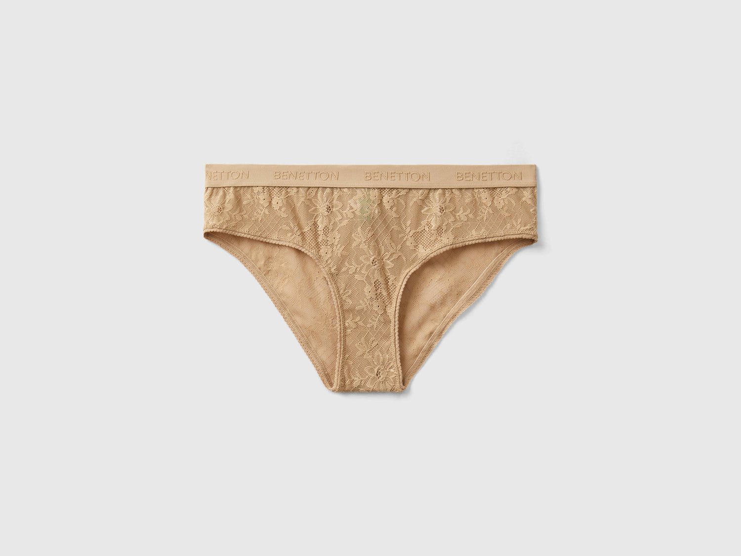 Slip in pizzo stretch da donna cammello | Benetton Outlet