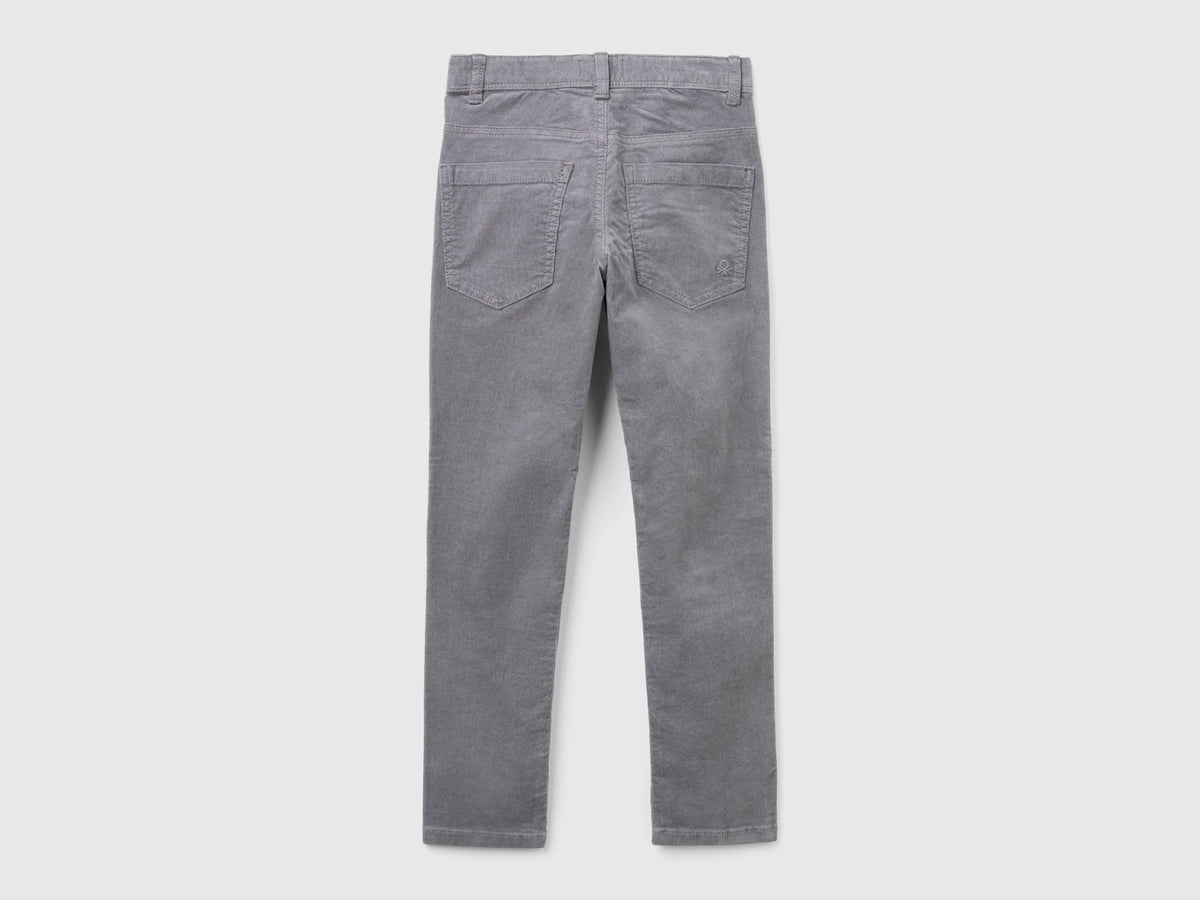 Slim-fit stretch velvet trousers