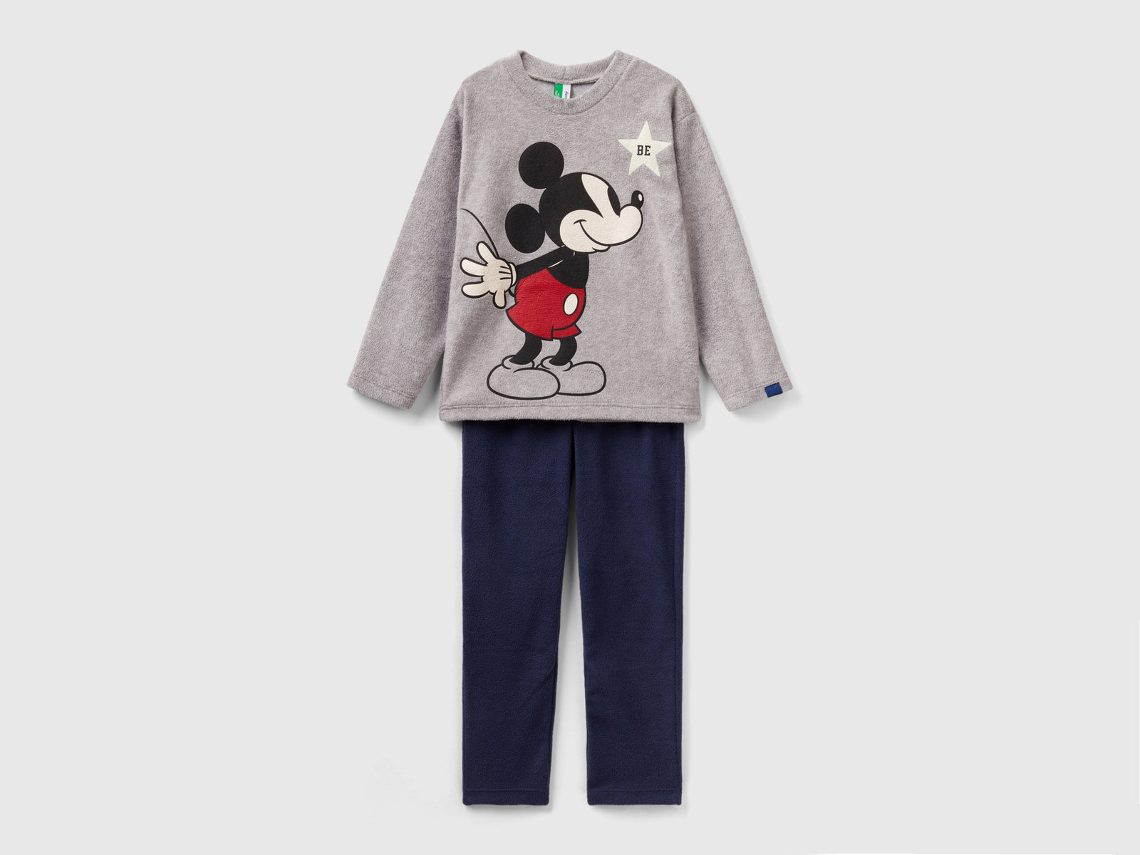 Pigiama Mickey Mouse in pile da bambino grigio chiaro | Benetton Outlet