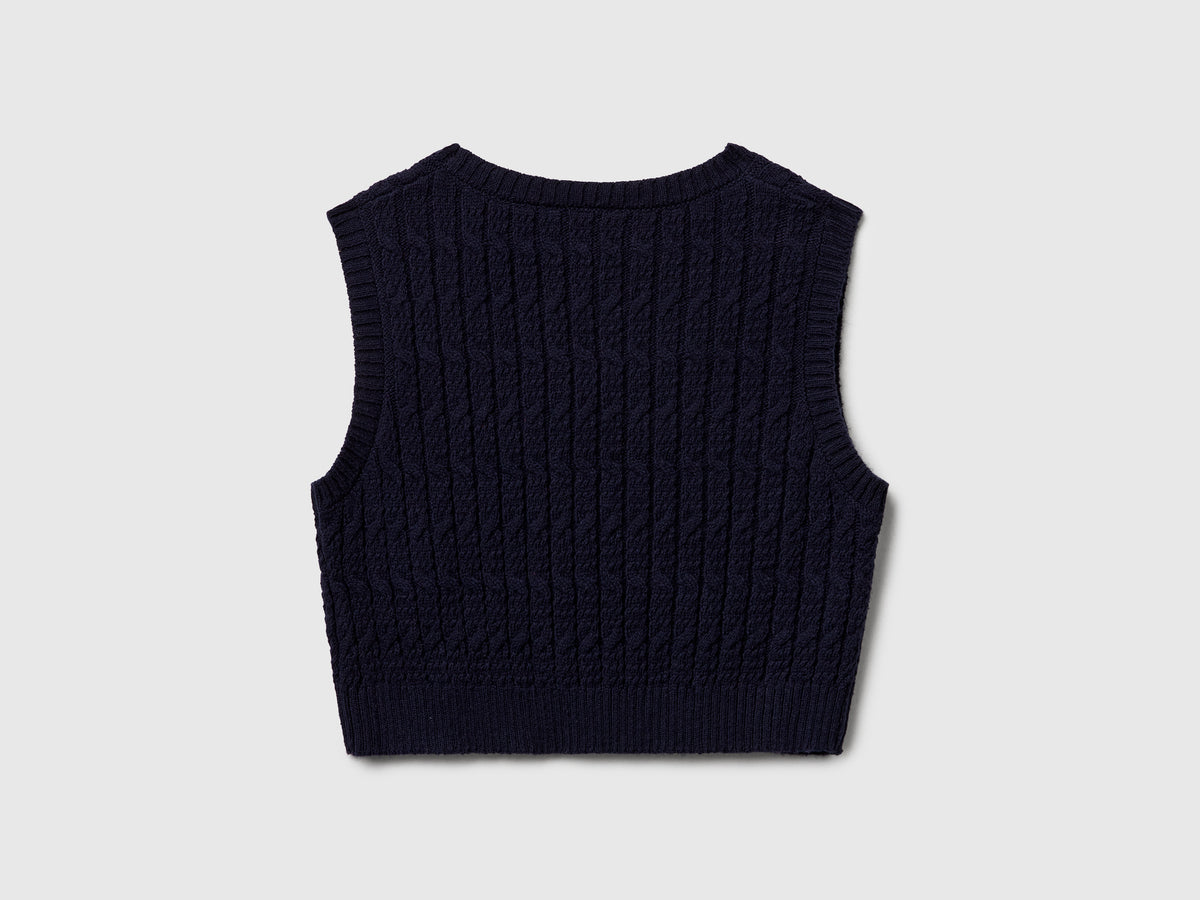 Gilet in maglia con trecce