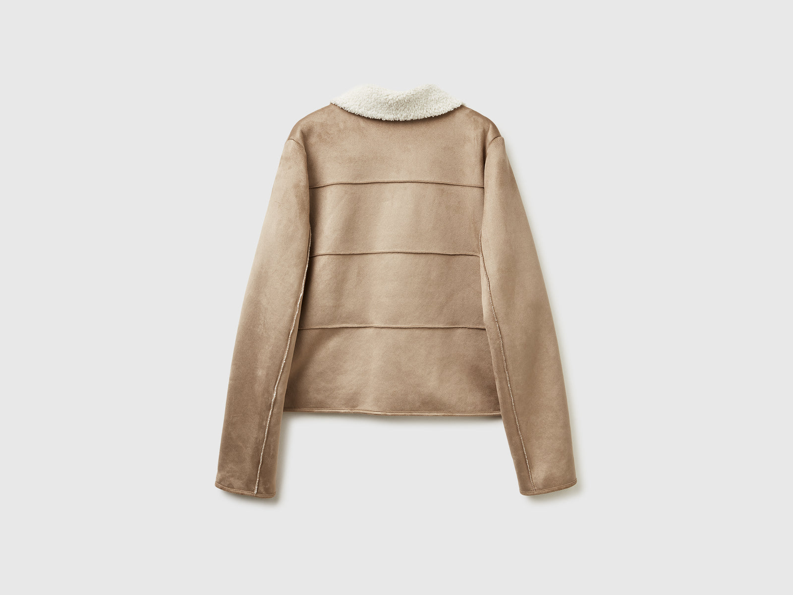 Giaccone effetto scamosciato da donna cammello 2 | Benetton Outlet