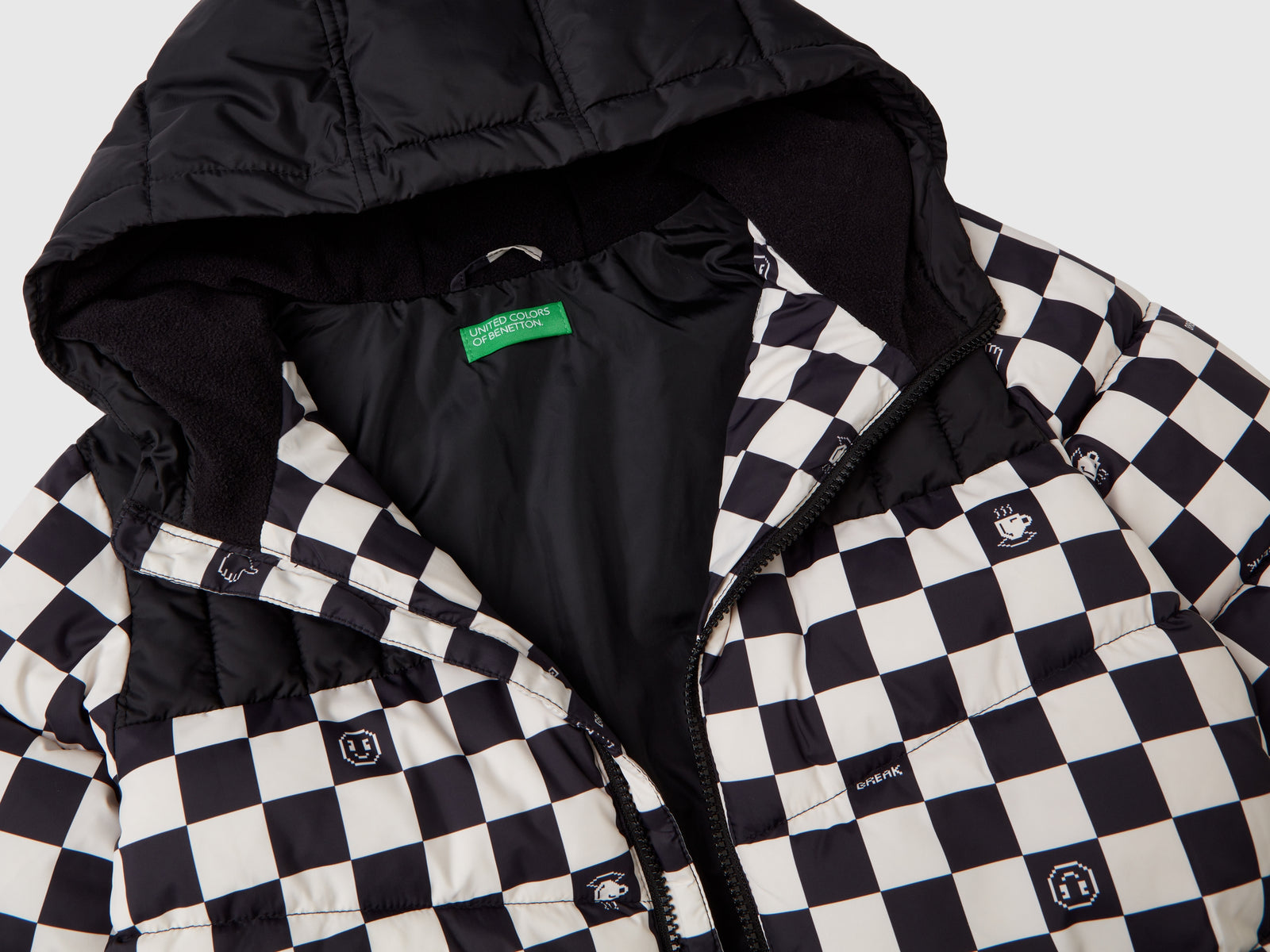 Piumino con stampa scacchi da bambino multi-color 3 | Benetton Outlet