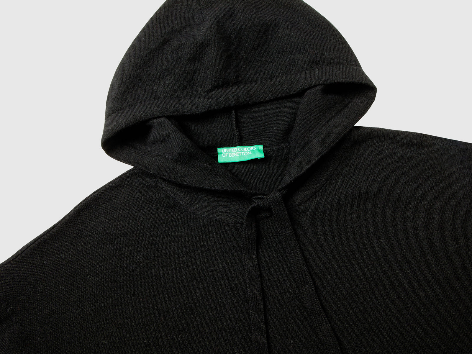 Cashmere blend sweater with hood da donna nero 3 | Benetton Outlet