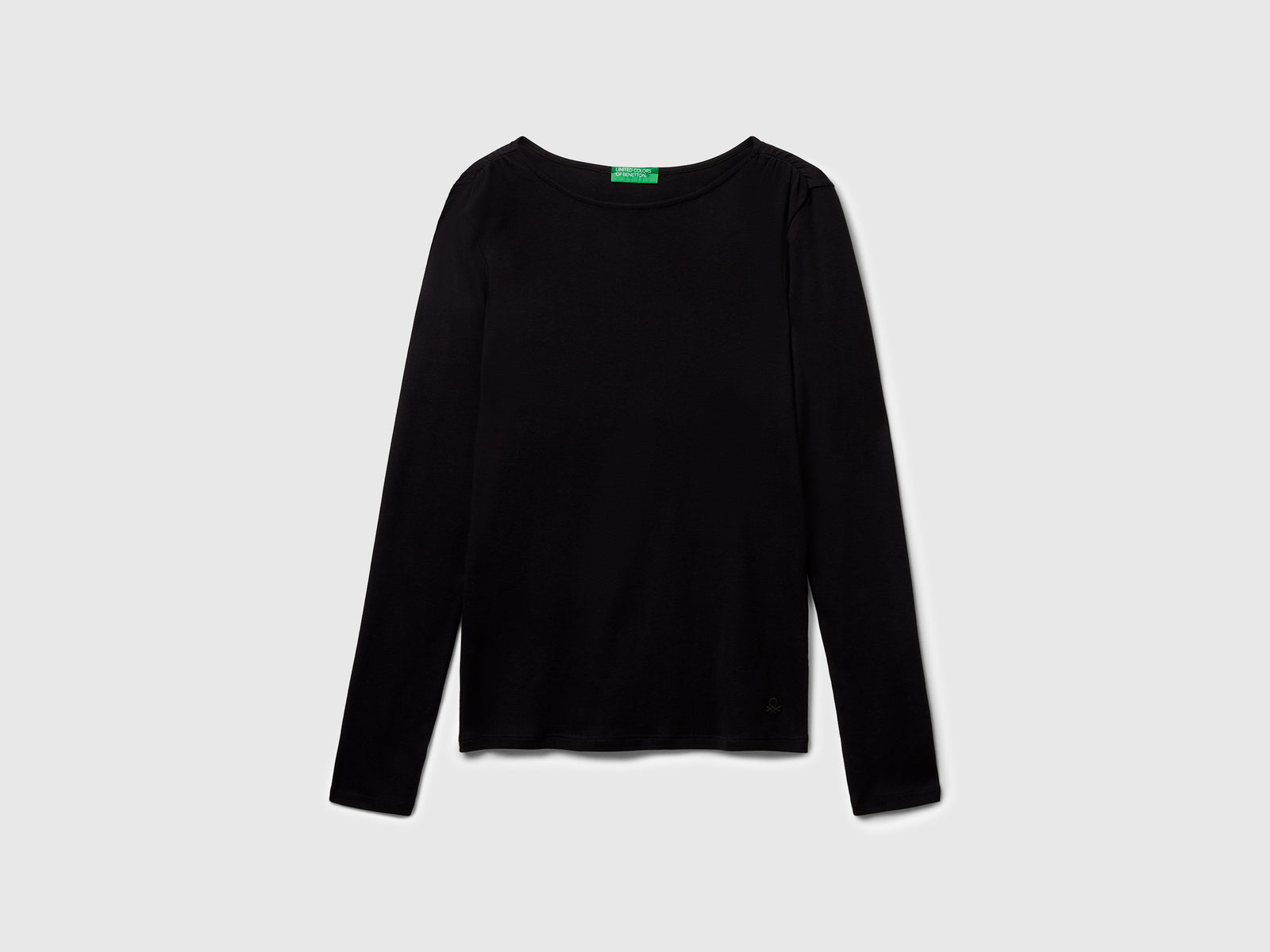 Maglietta con scollo a barchetta da donna nero | Benetton Outlet