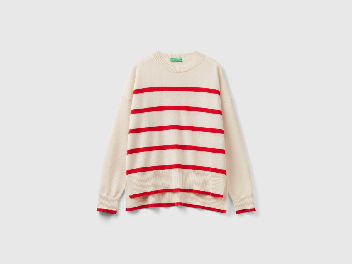 Maglia con righe in puro cashmere