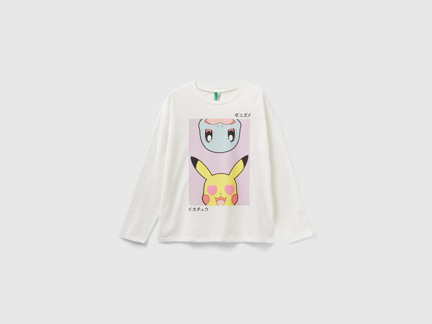 T-shirt Pokémon in cotone a fibra lunga da donna bianco panna | Benetton Outlet