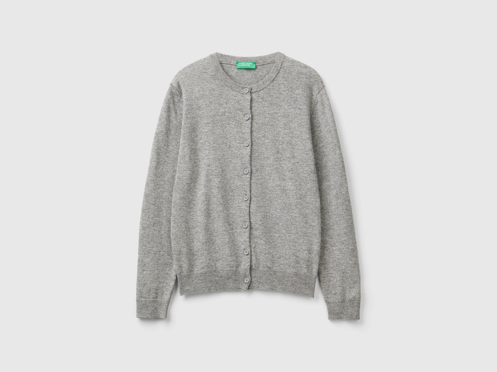 Cardigan in misto lana e cashmere da donna grigio chiaro | Benetton Outlet