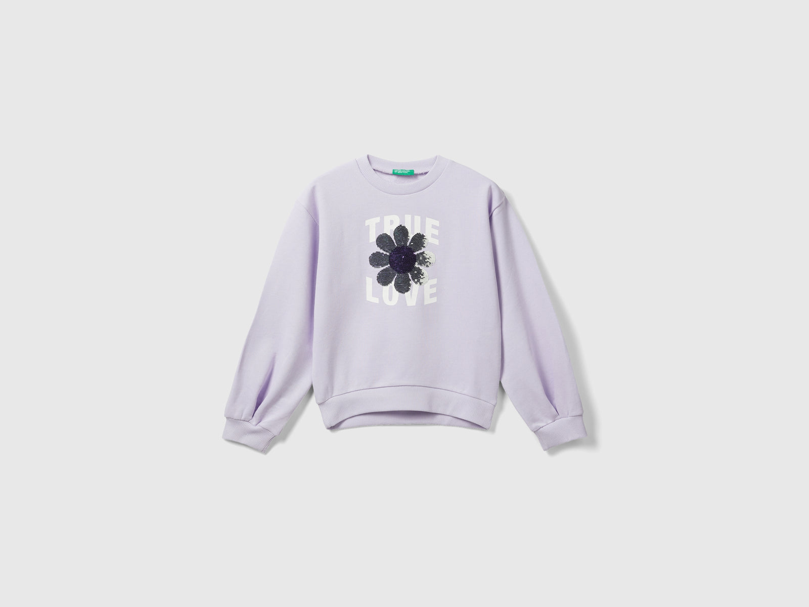 Felpa con paillettes reversibili da bambina lilla 2 | Benetton Outlet
