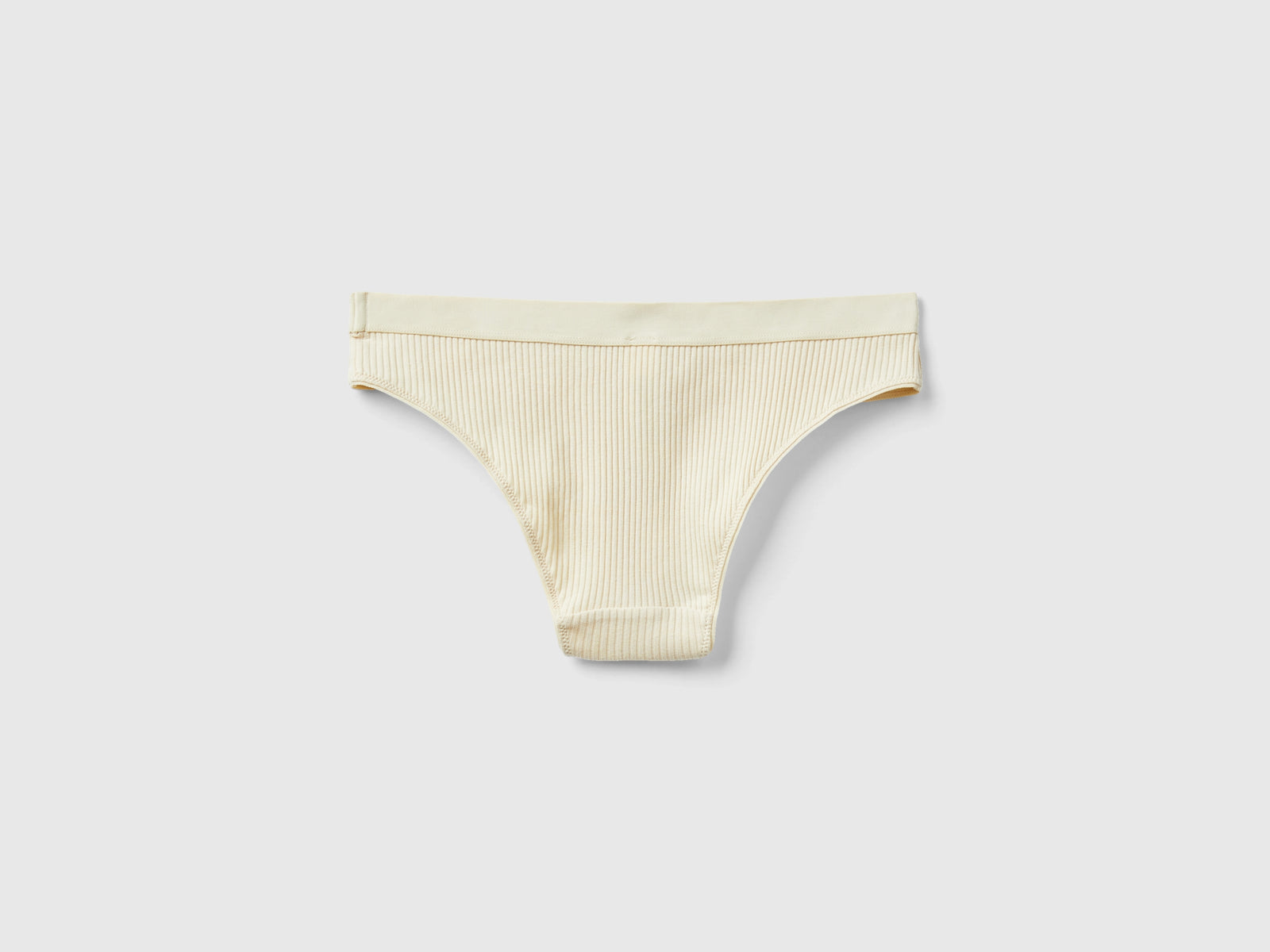 Slip fianco basso a costine da donna beige 2 | Benetton Outlet