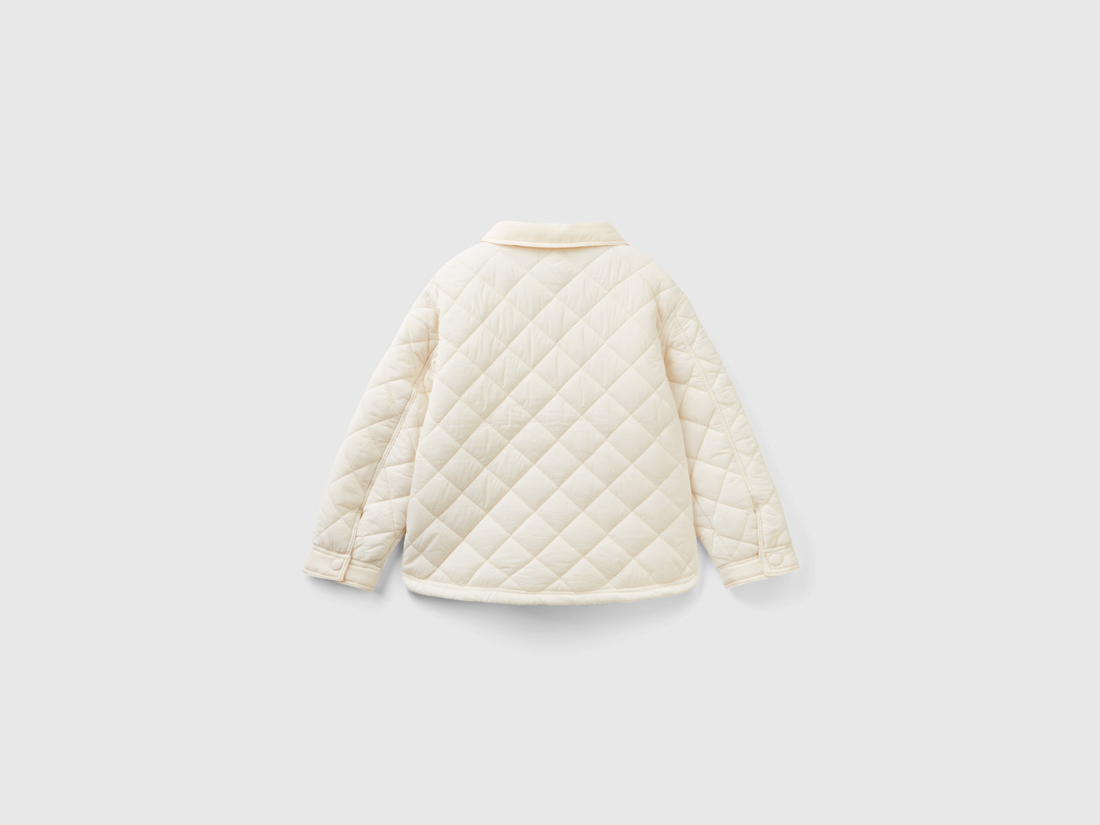 Giubbino leggero trapuntato da bambina bianco panna 2 | Benetton Outlet