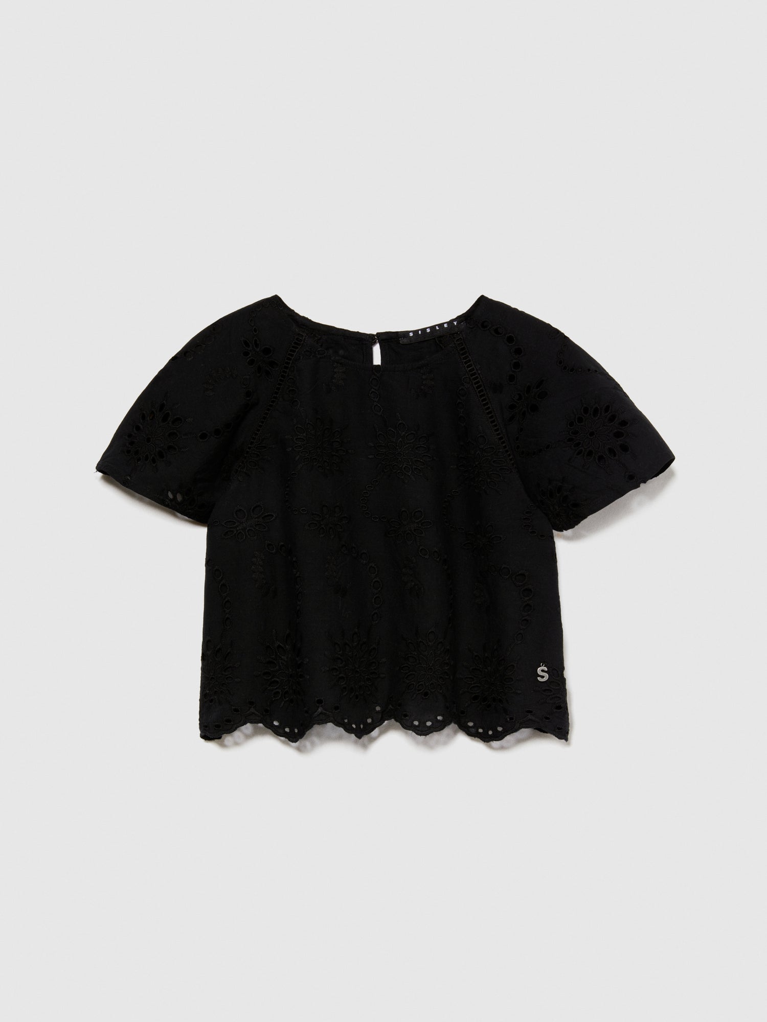 Top ricamato da bambina nero | Sisley young Outlet