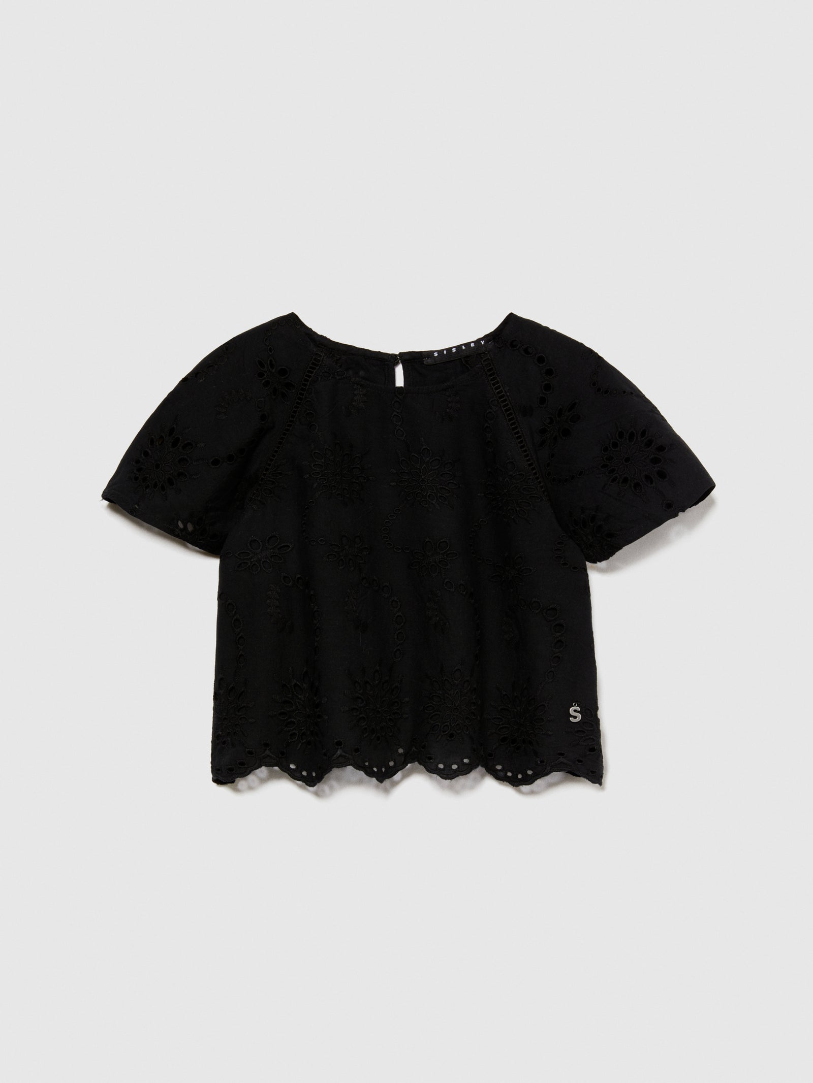 Top ricamato da bambina nero | Sisley young Outlet