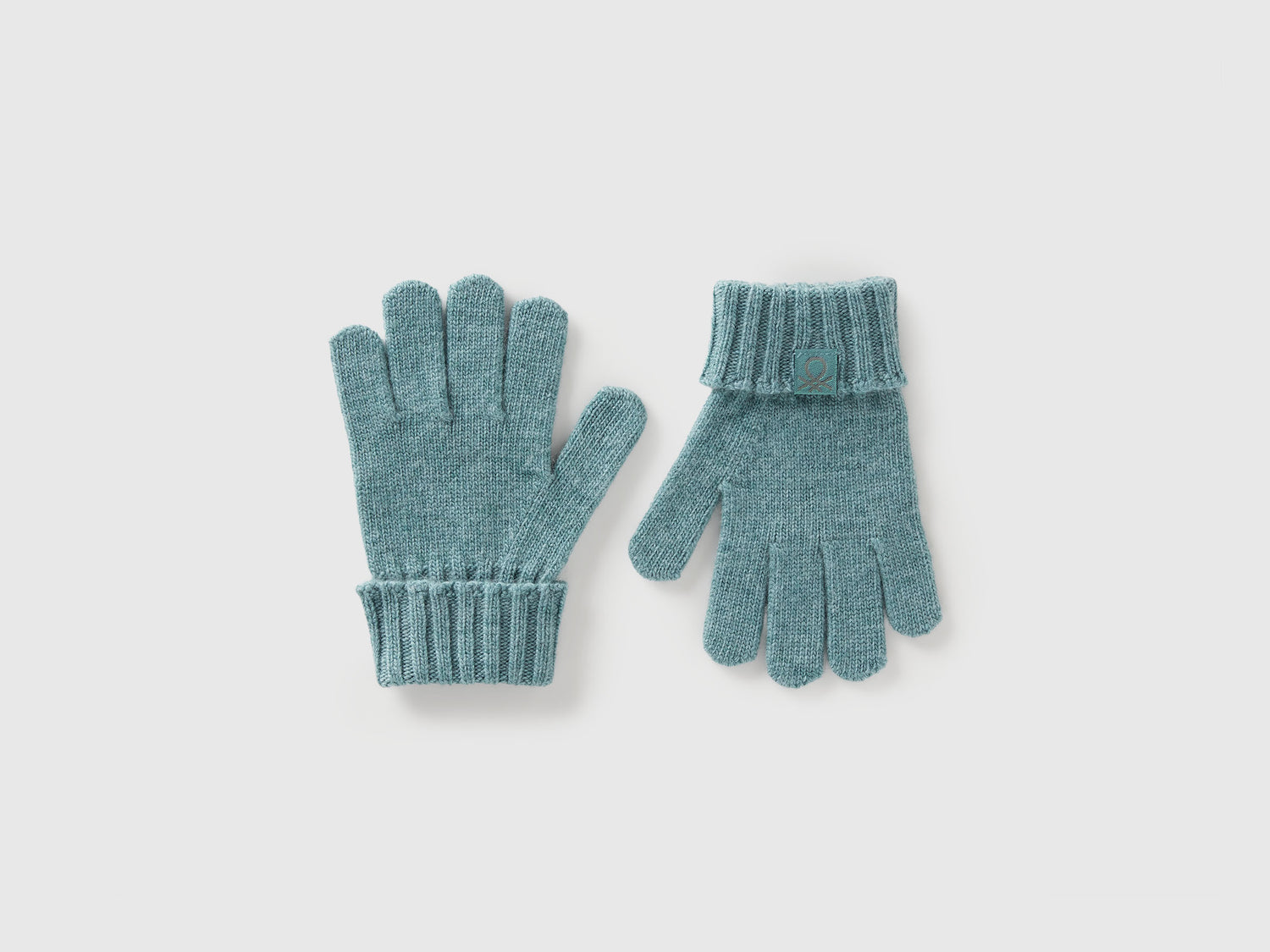 Guanti in misto lana e viscosa da bimbo turchese | Benetton Outlet