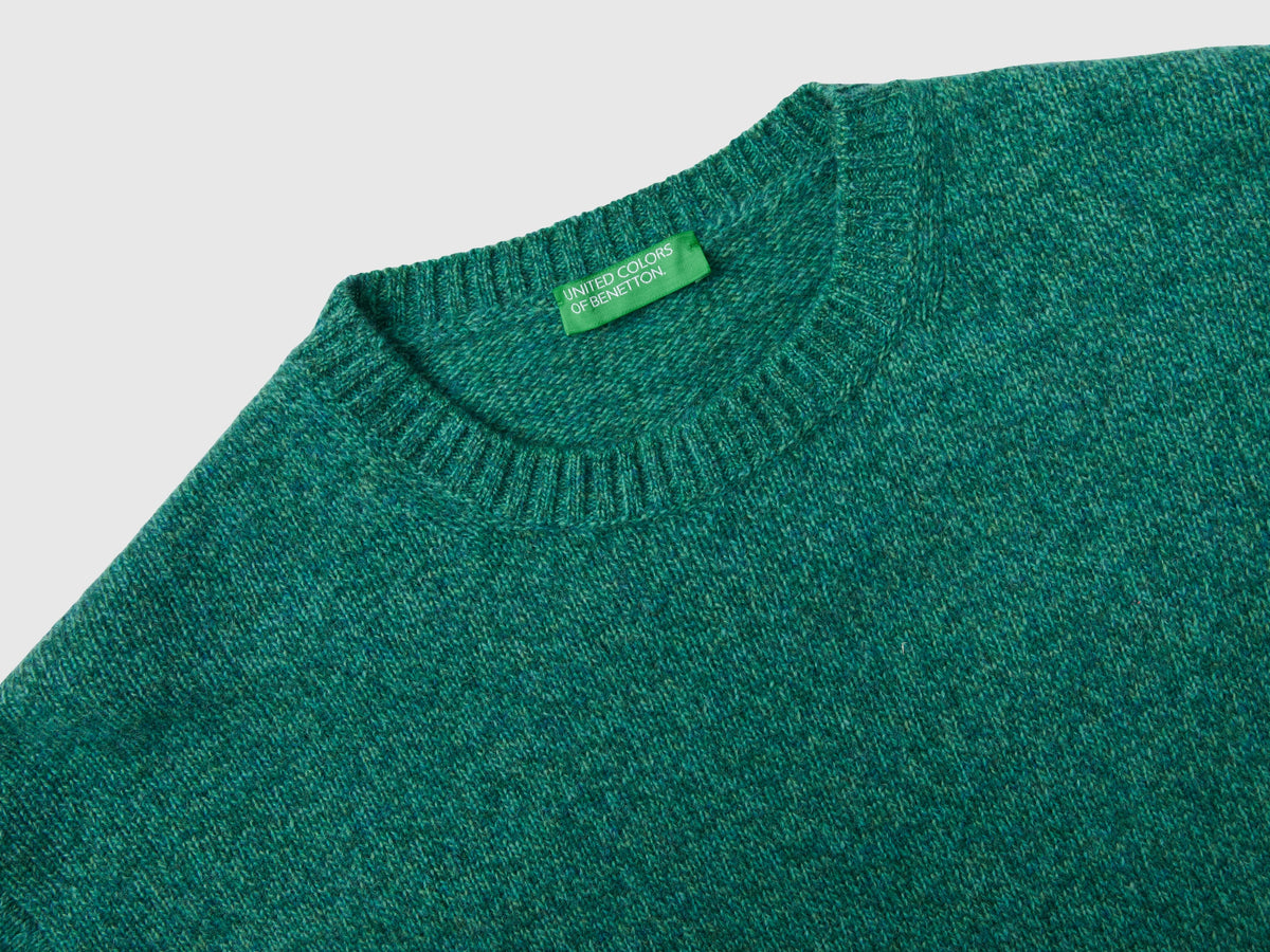 Maglia girocollo in pura lana Shetland
