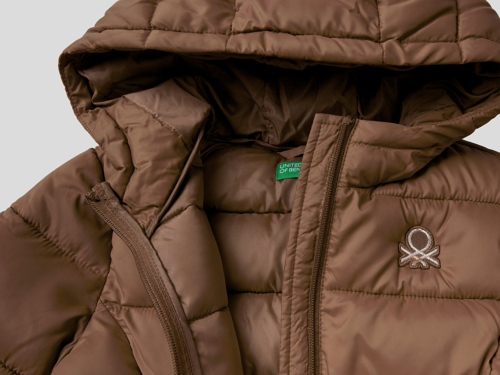 Giubbino lungo "Rain Defender" da bambina tortora 3 | Benetton Outlet