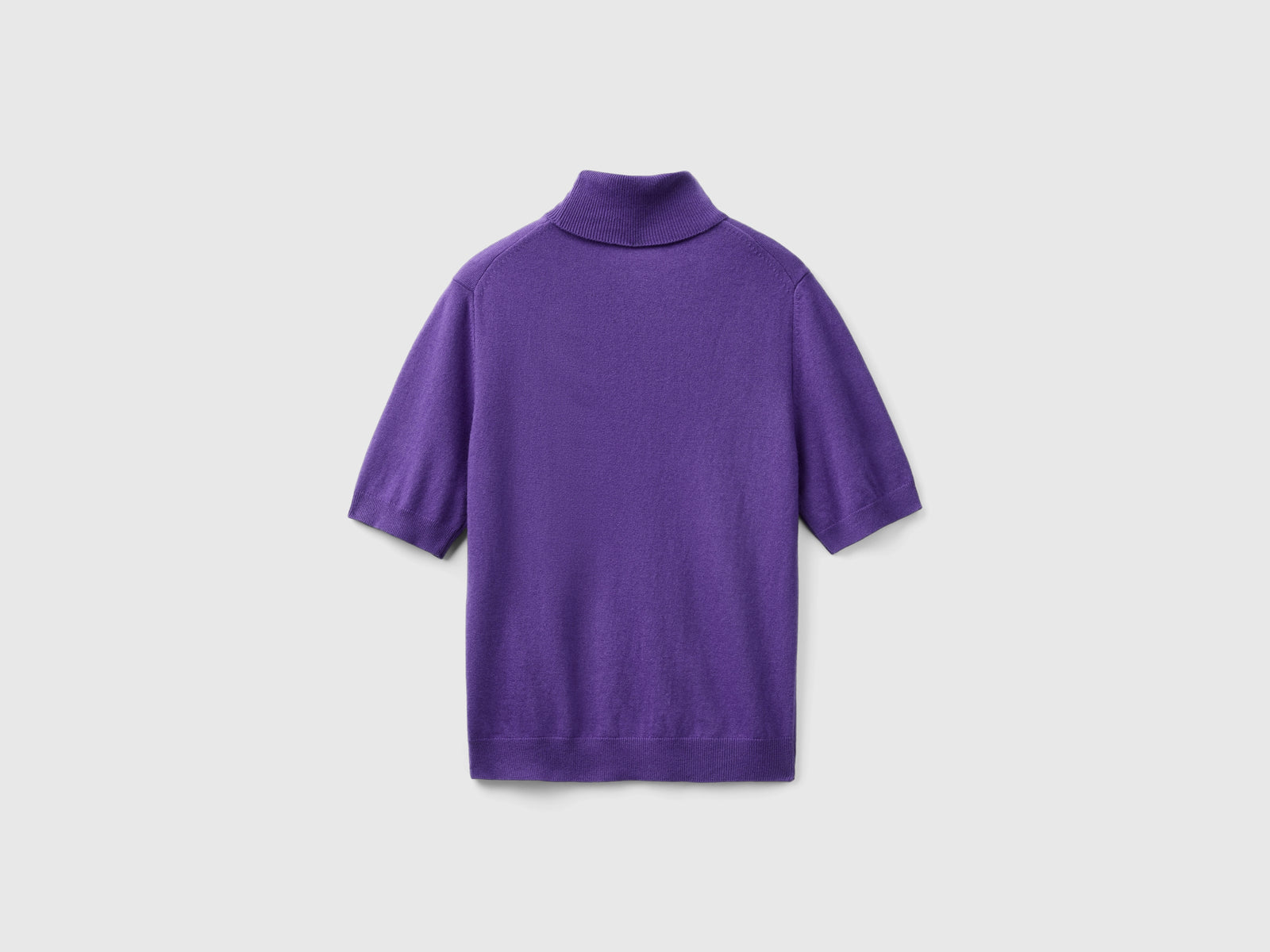 Dolcevita a manica corta in misto cashmere da donna viola 2 | Benetton Outlet