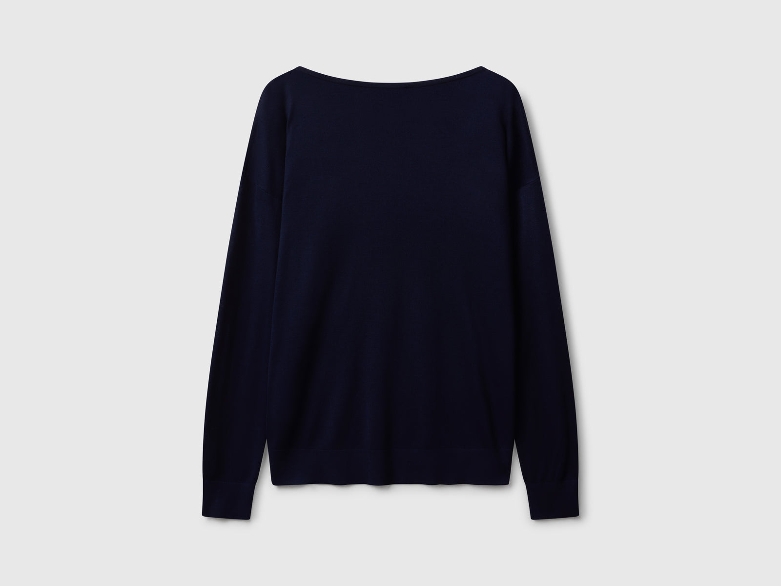Maglia fluida con scollo a barchetta da donna blu scuro 2 | Benetton Outlet