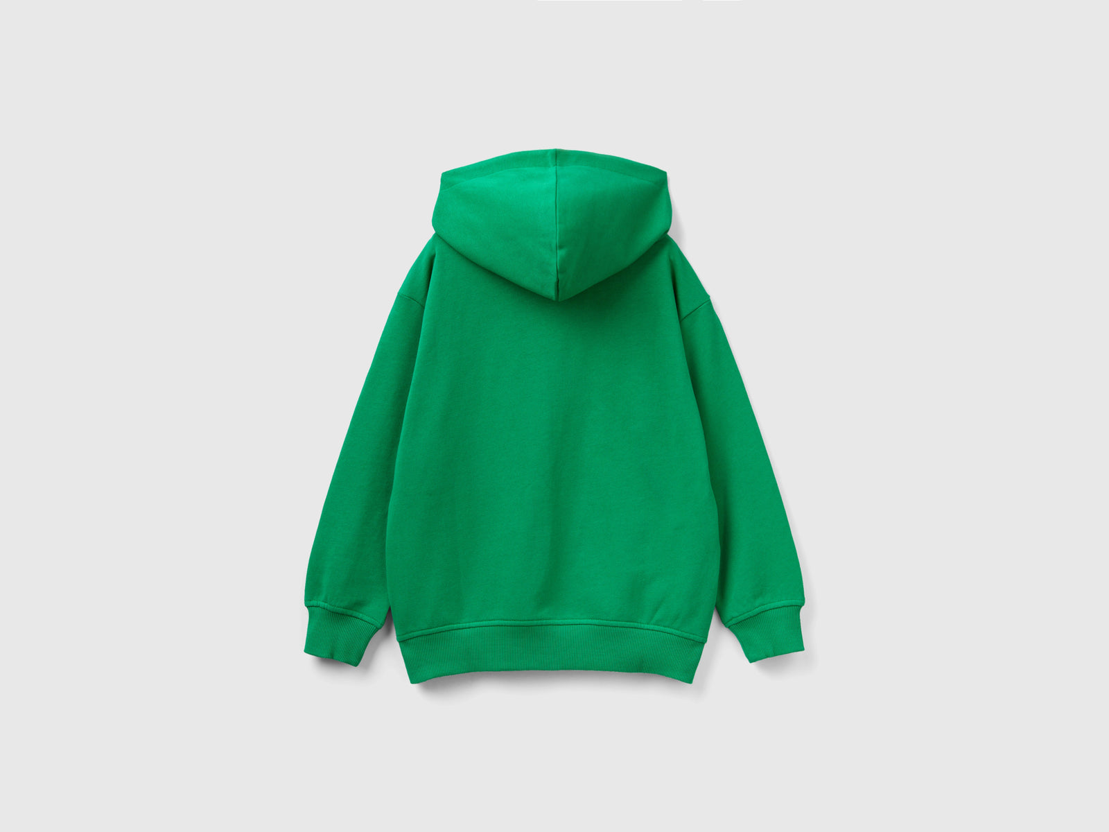 Felpa con zip e slogan da bambino verde 2 | Benetton Outlet
