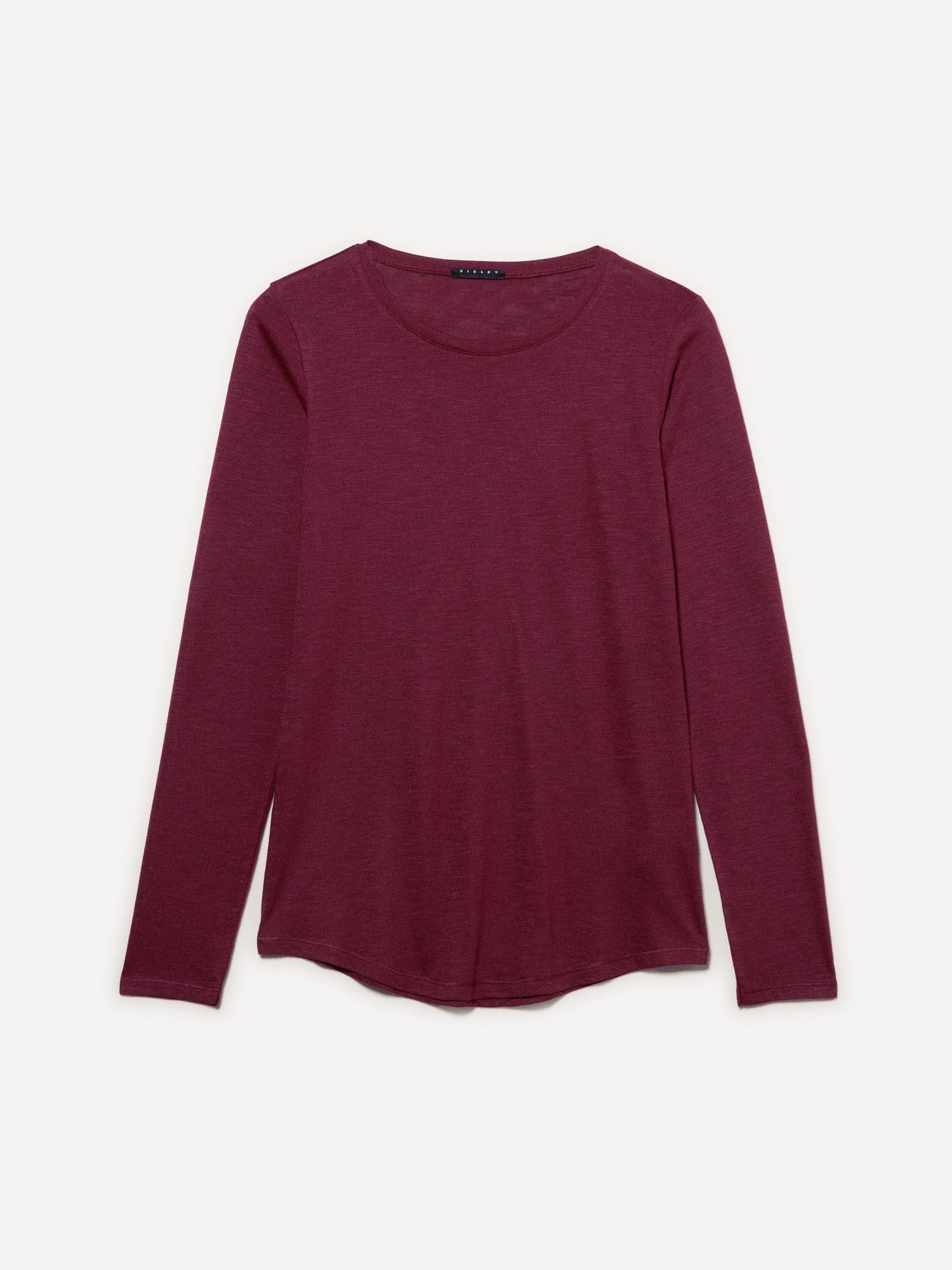 T-shirt a maniche lunghe da donna bordeaux | Sisley Outlet
