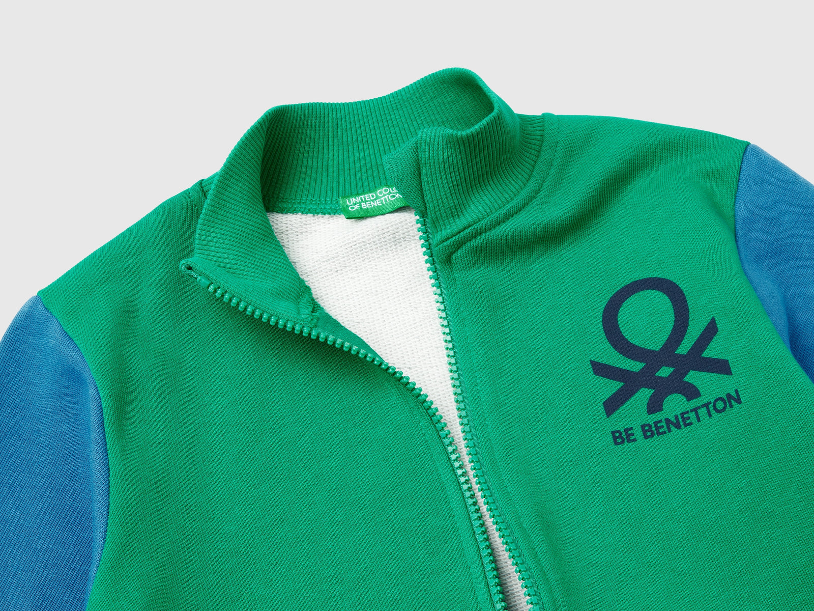Felpa in cotone bio con zip da bimbo multi-color 3 | Benetton Outlet