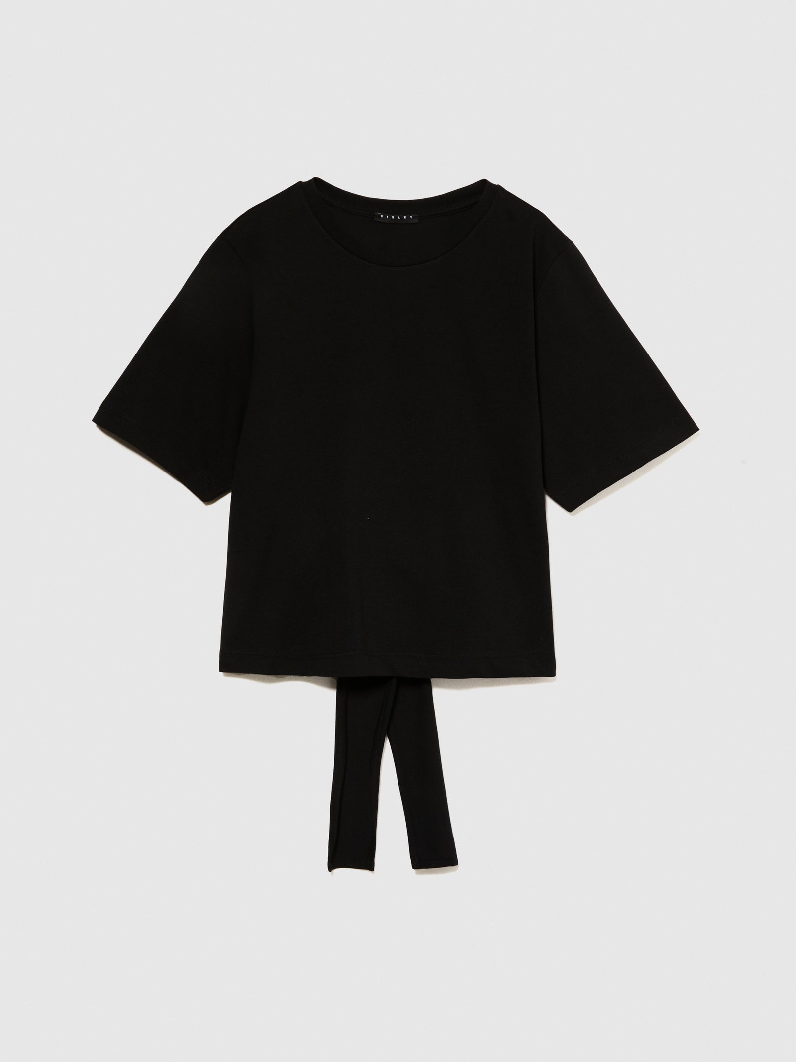T-shirt con fiocco da donna nero | Sisley Outlet