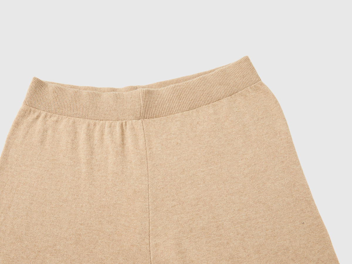 Pantaloni ampi in misto lana e cashmere