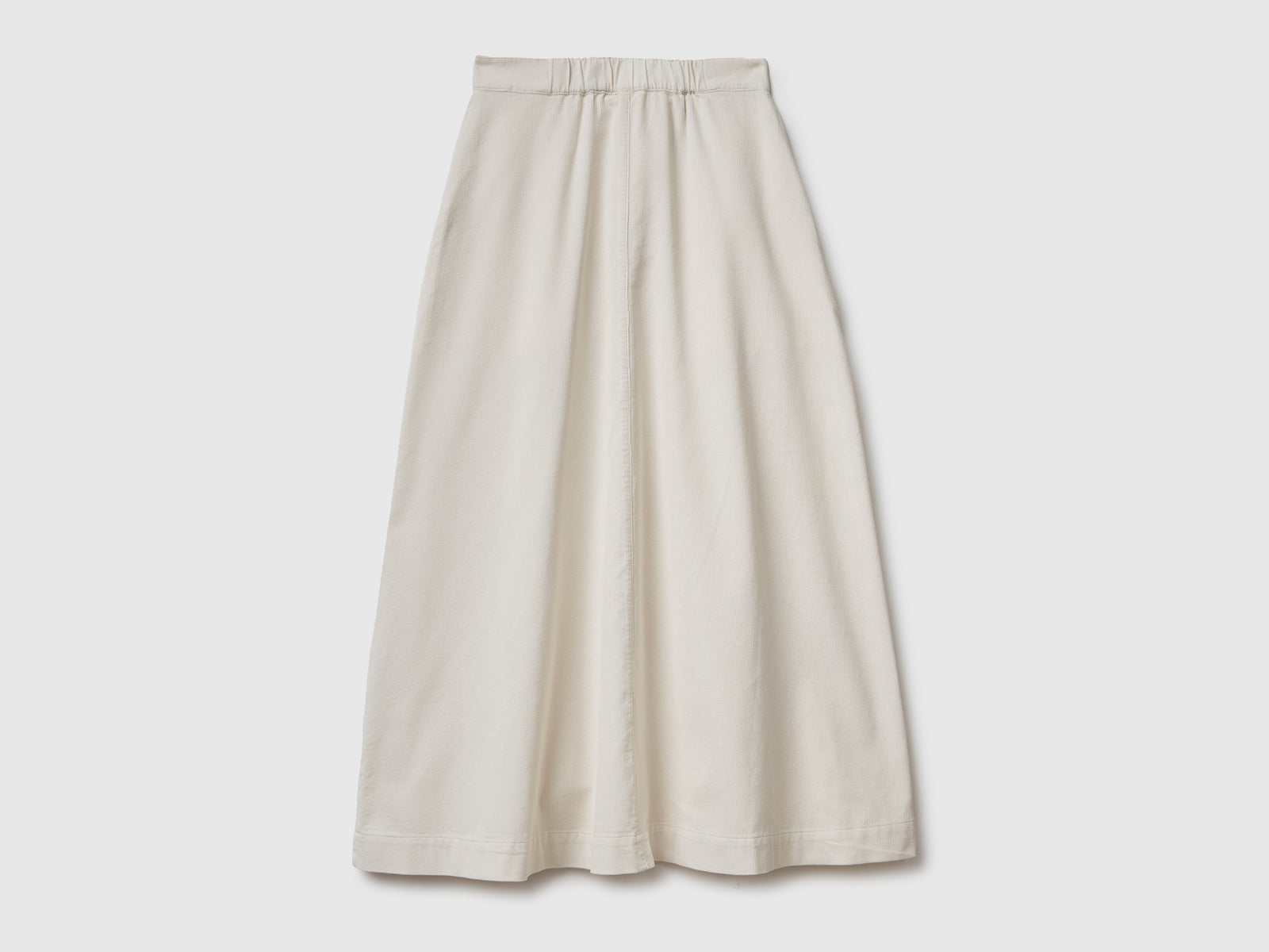 Gonna midi in velluto da donna bianco panna 2 | Benetton Outlet