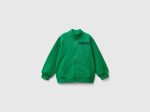 Felpa in cotone bio con zip