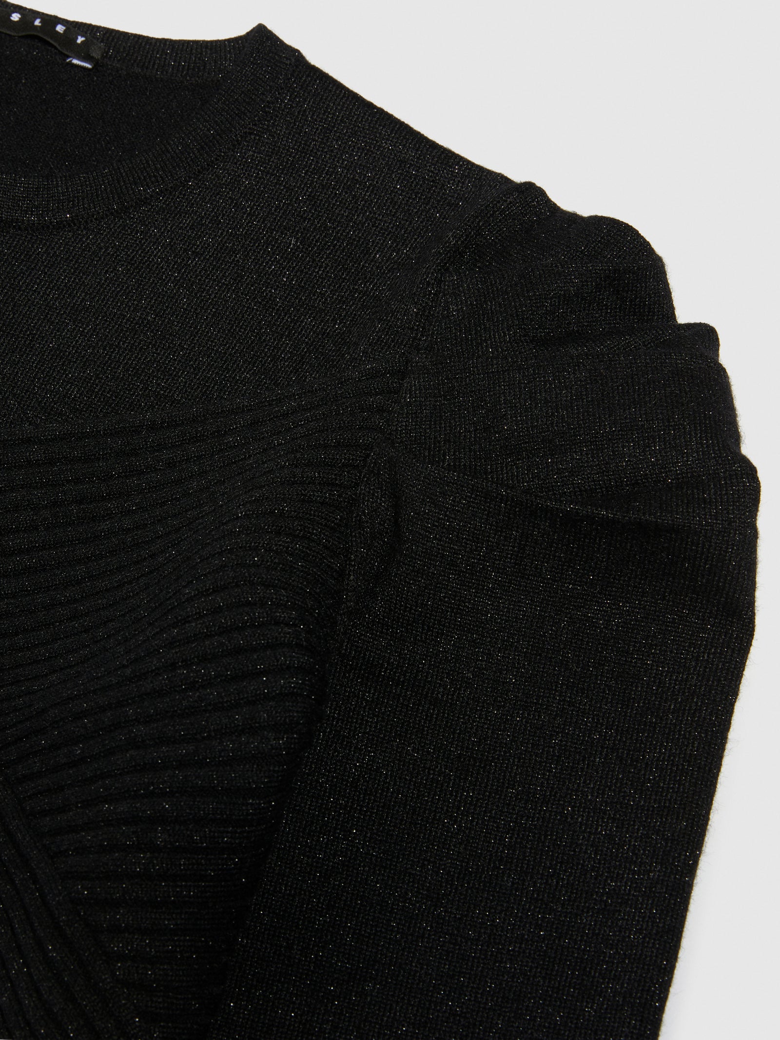 Maglia asimmetrica con lurex da bambina nero 2 | Sisley young Outlet