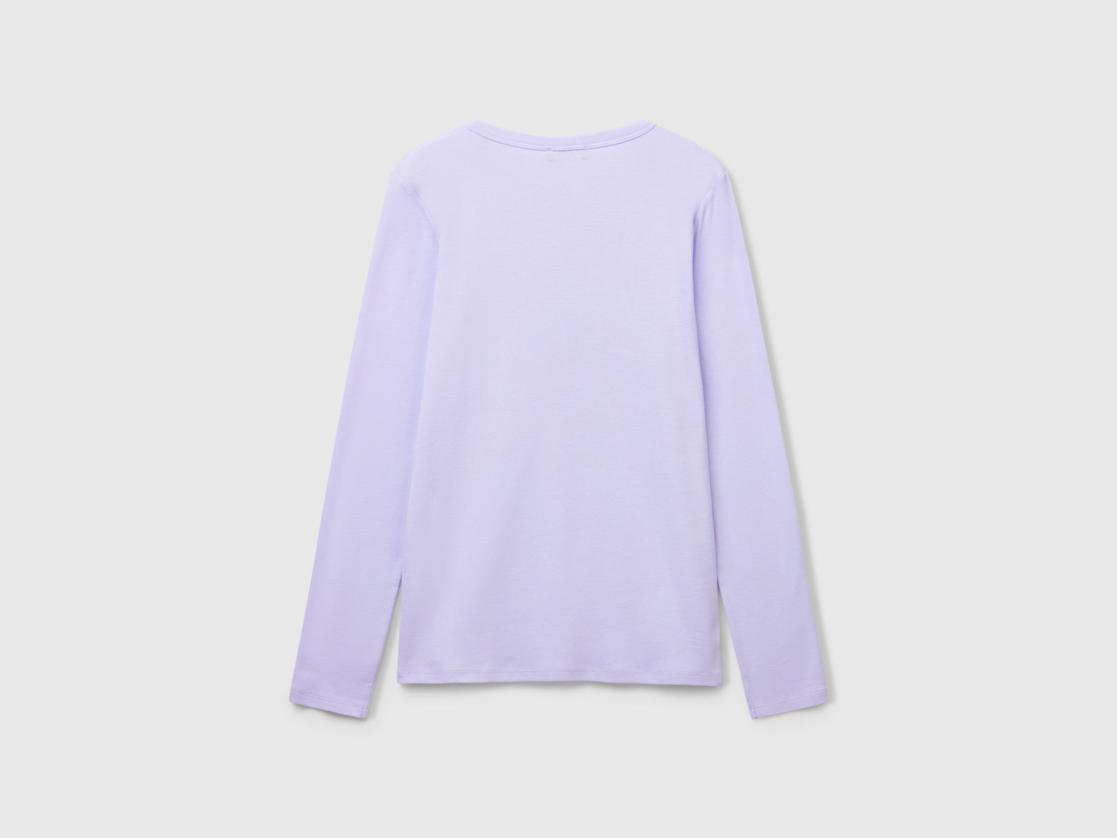 T-shirt a manica lunga 100% cotone da donna lilla 2 | Benetton Outlet