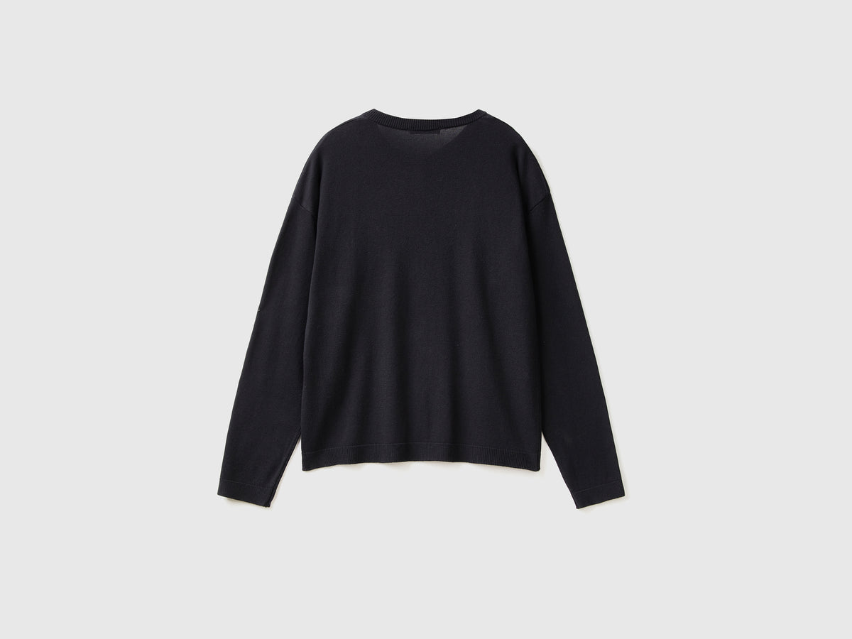 Cardigan girocollo con bottoni