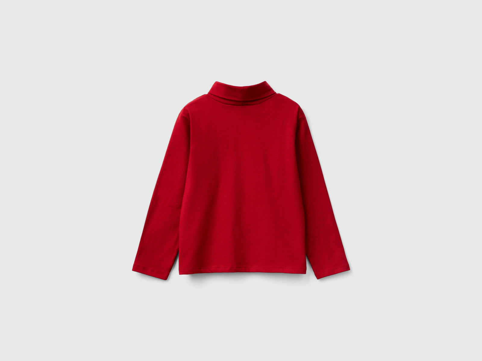 T-shirt lupetto in cotone stretch da bimba rosso 2 | Benetton Outlet