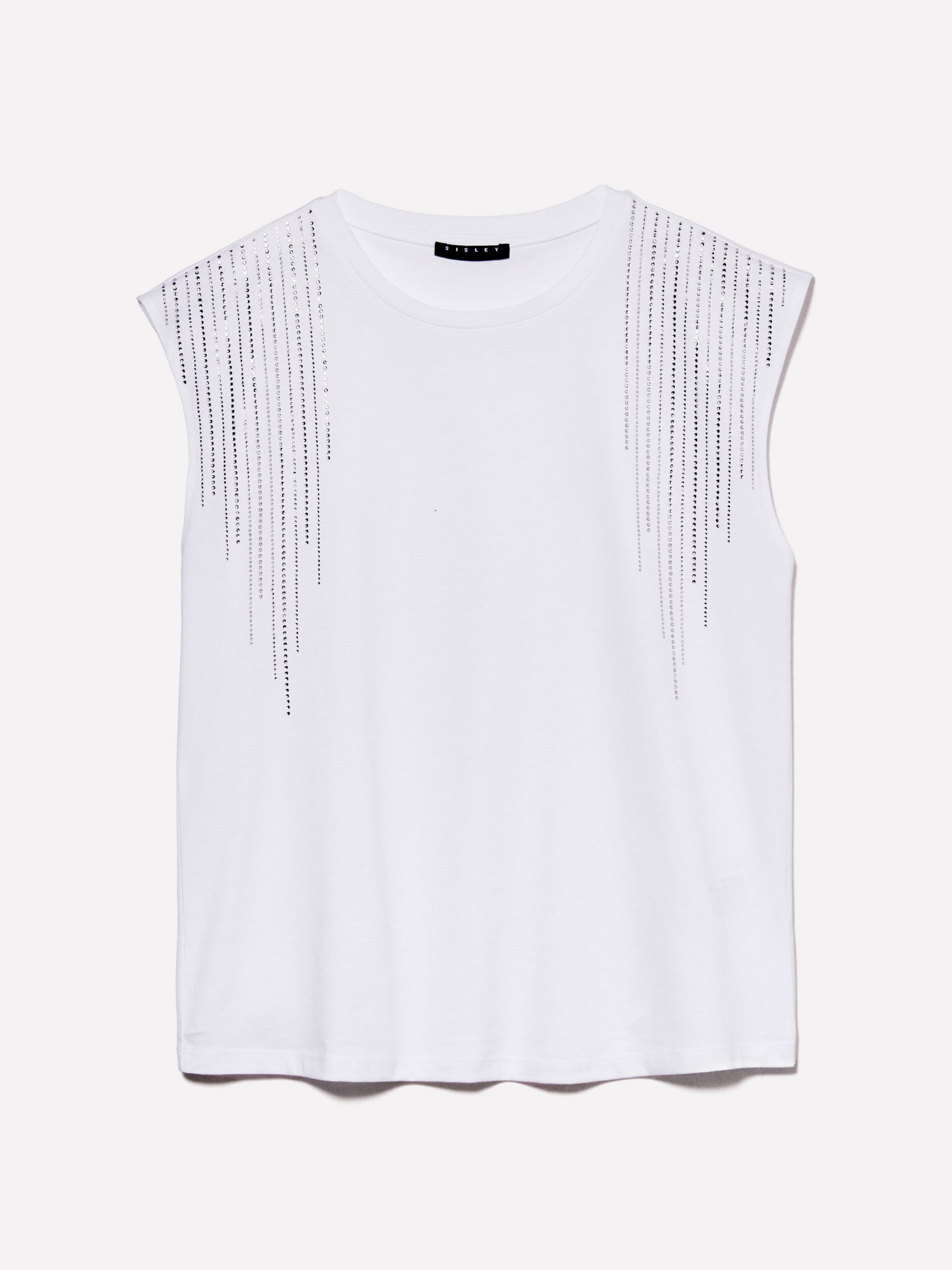 Canotta con strass da donna bianco | Sisley Outlet