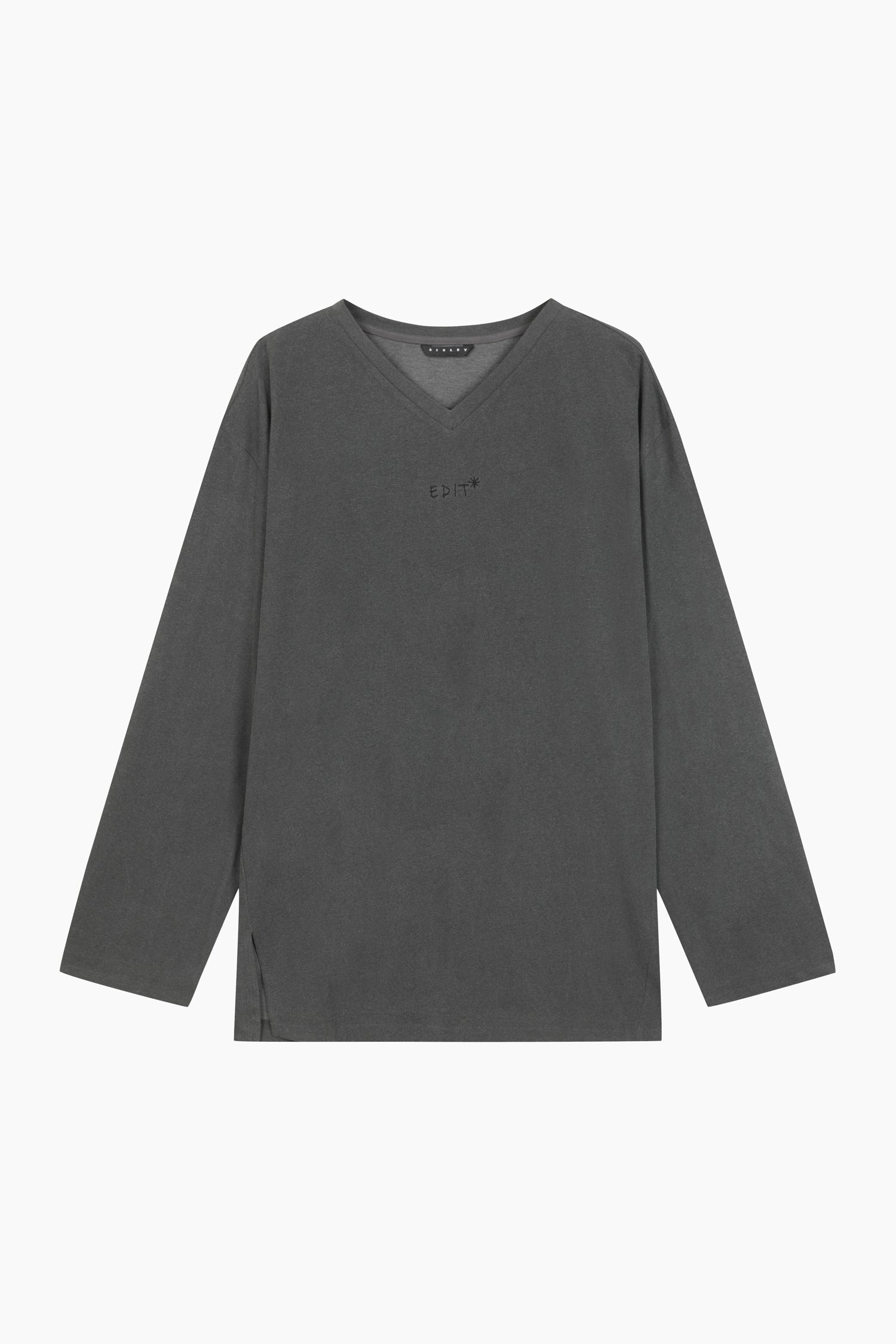 T-shirt con stampa lettering da donna grigio scuro | Sisley Outlet