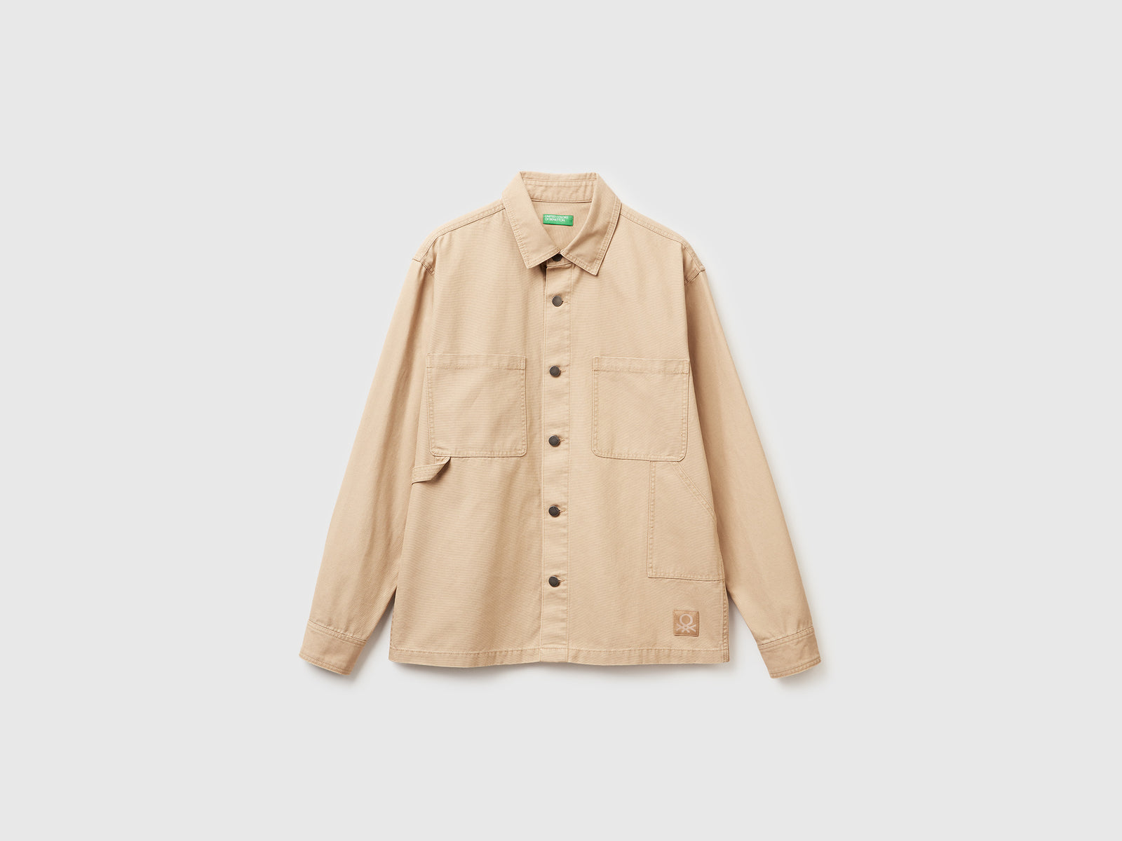 Overshirt in puro cotone da uomo beige | Benetton Outlet