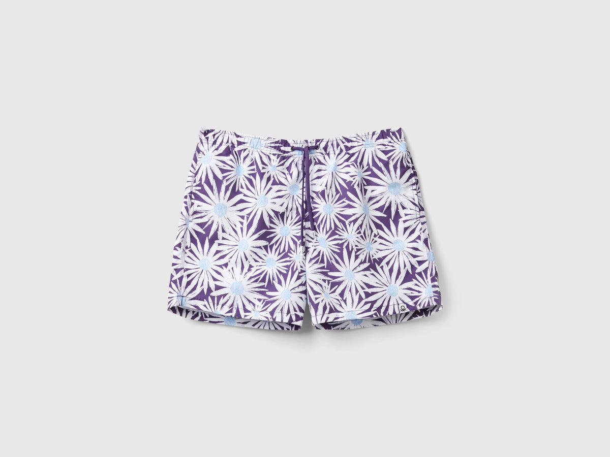 Boxer mare con stampa tropicale