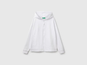 Felpa 100% cotone con zip e cappuccio