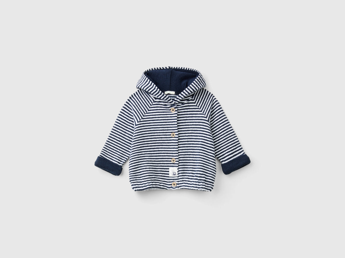Striped sweatshirt in recycled cotton blend