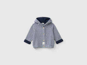 Striped sweatshirt in recycled cotton blend