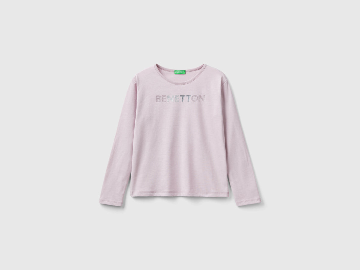 T-shirt in caldo cotone bio con glitter