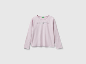 T-shirt in caldo cotone bio con glitter