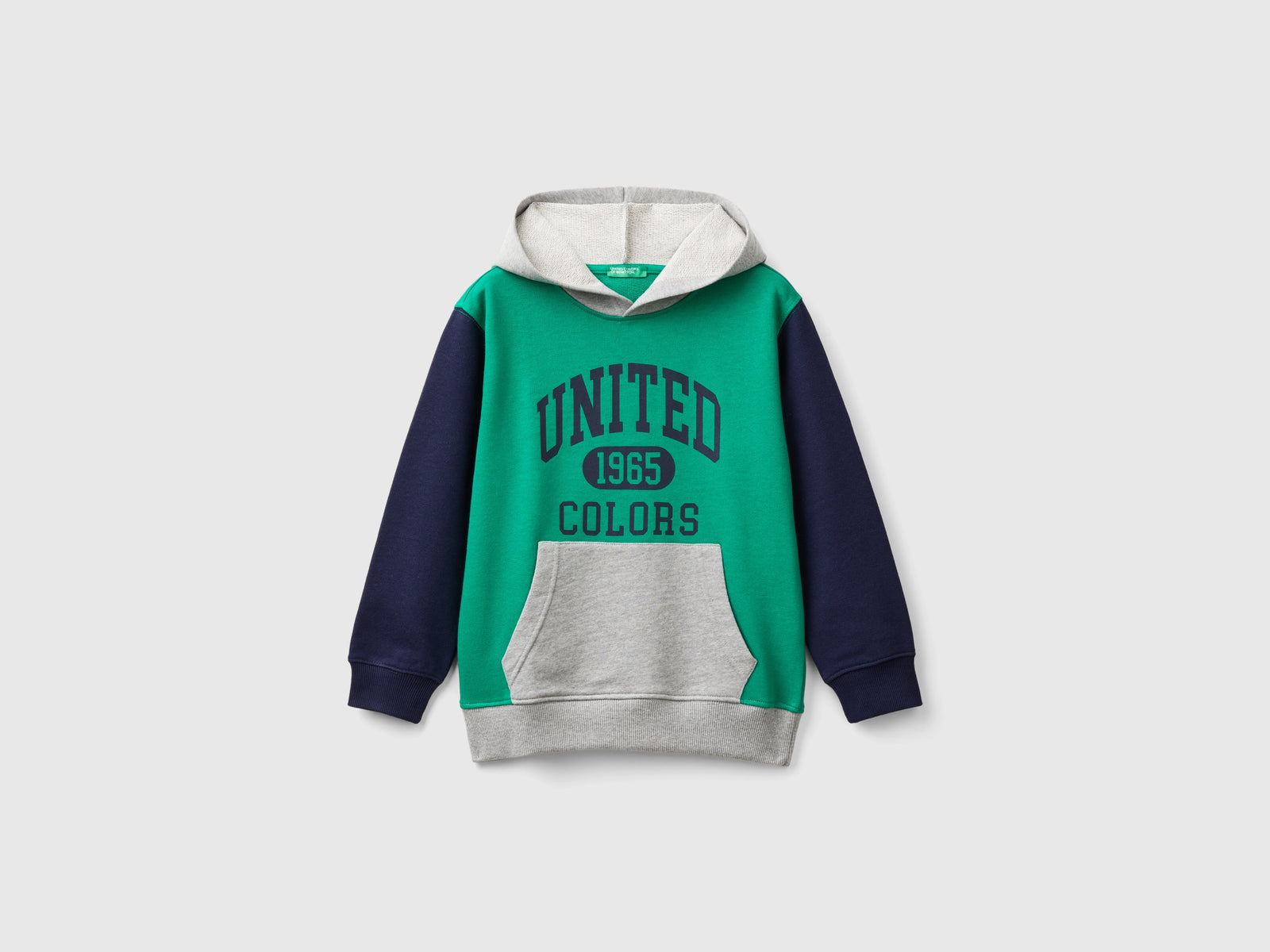 Felpa con stampa e cappuccio da bambino multi-color | Benetton Outlet