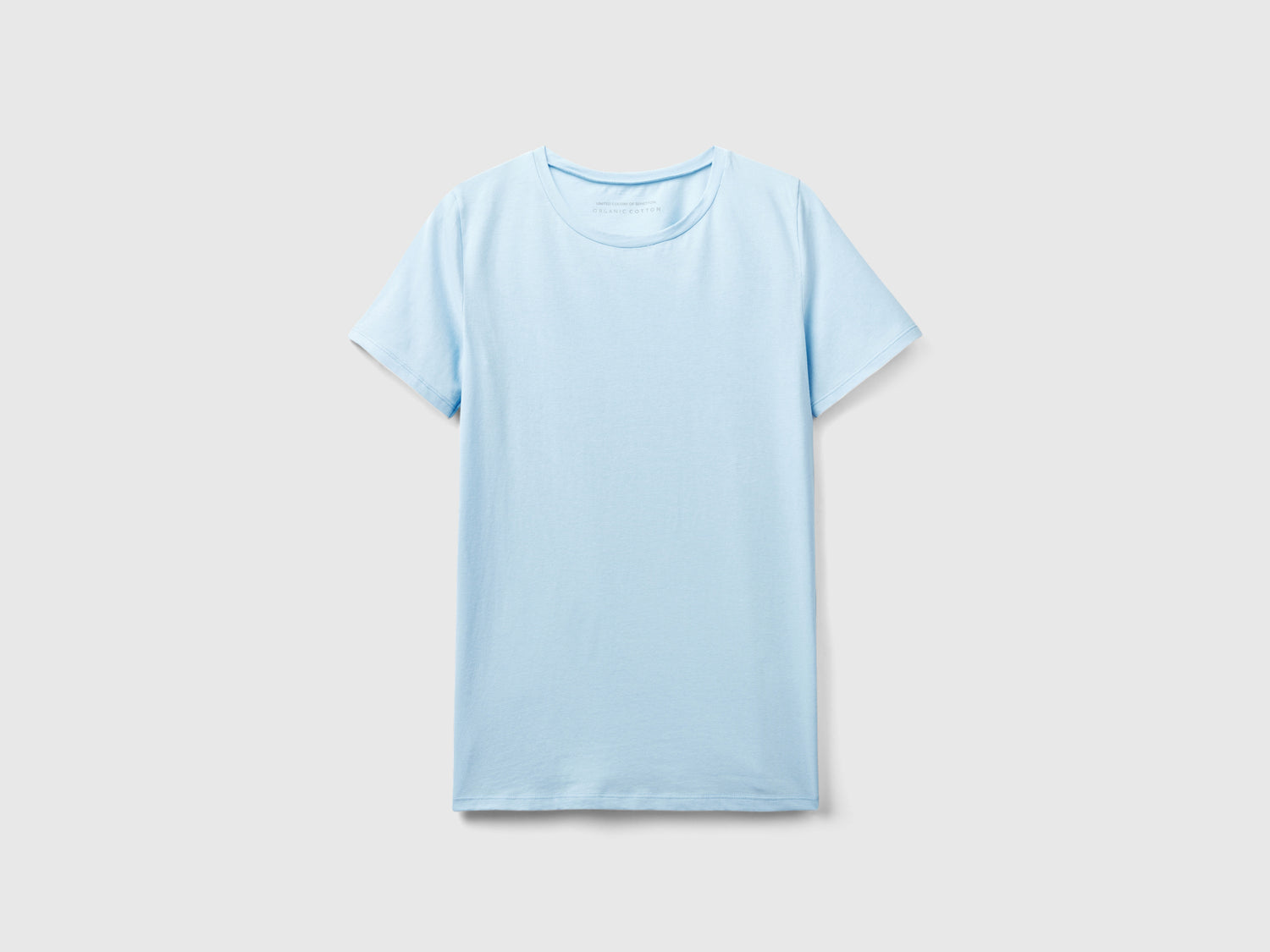 T-shirt in cotone bio super stretch da donna celeste | Benetton Outlet
