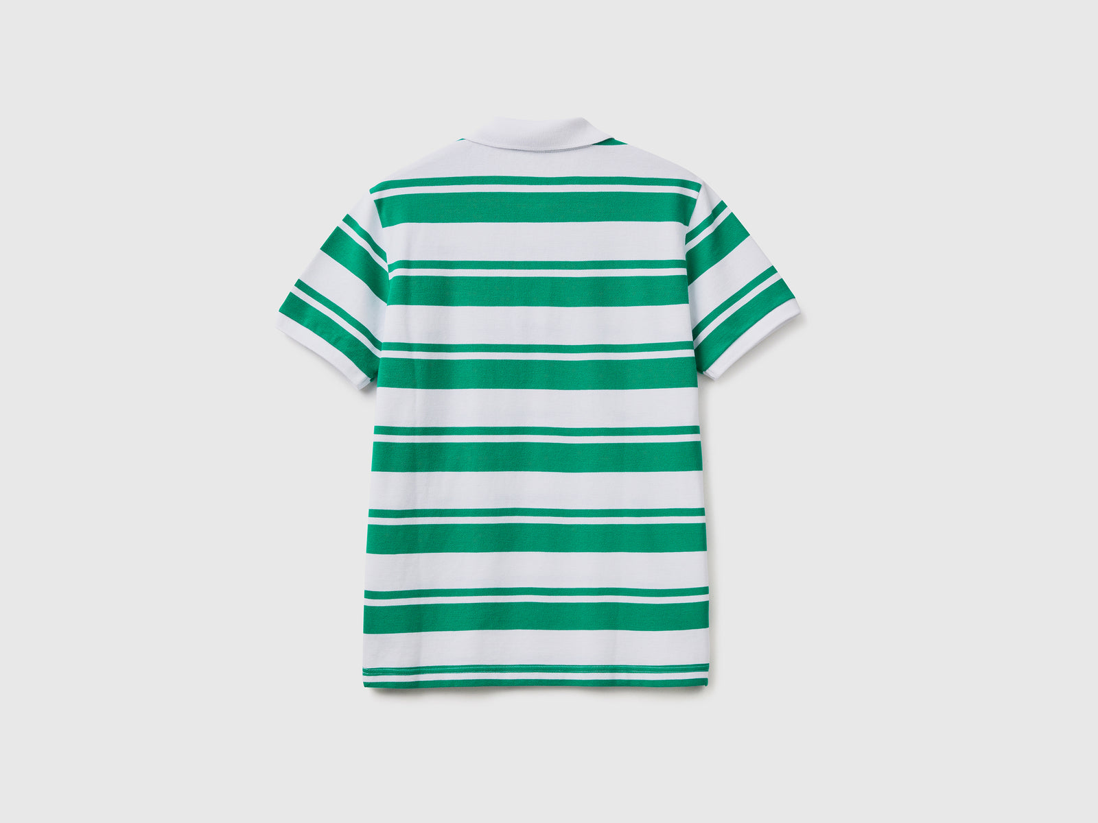 Polo a manica corta in puro cotone a righe tinto filo da uomo multi-color 2 | Benetton Outlet
