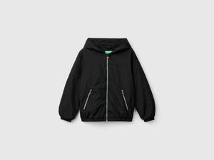 Nylon jacket with hood